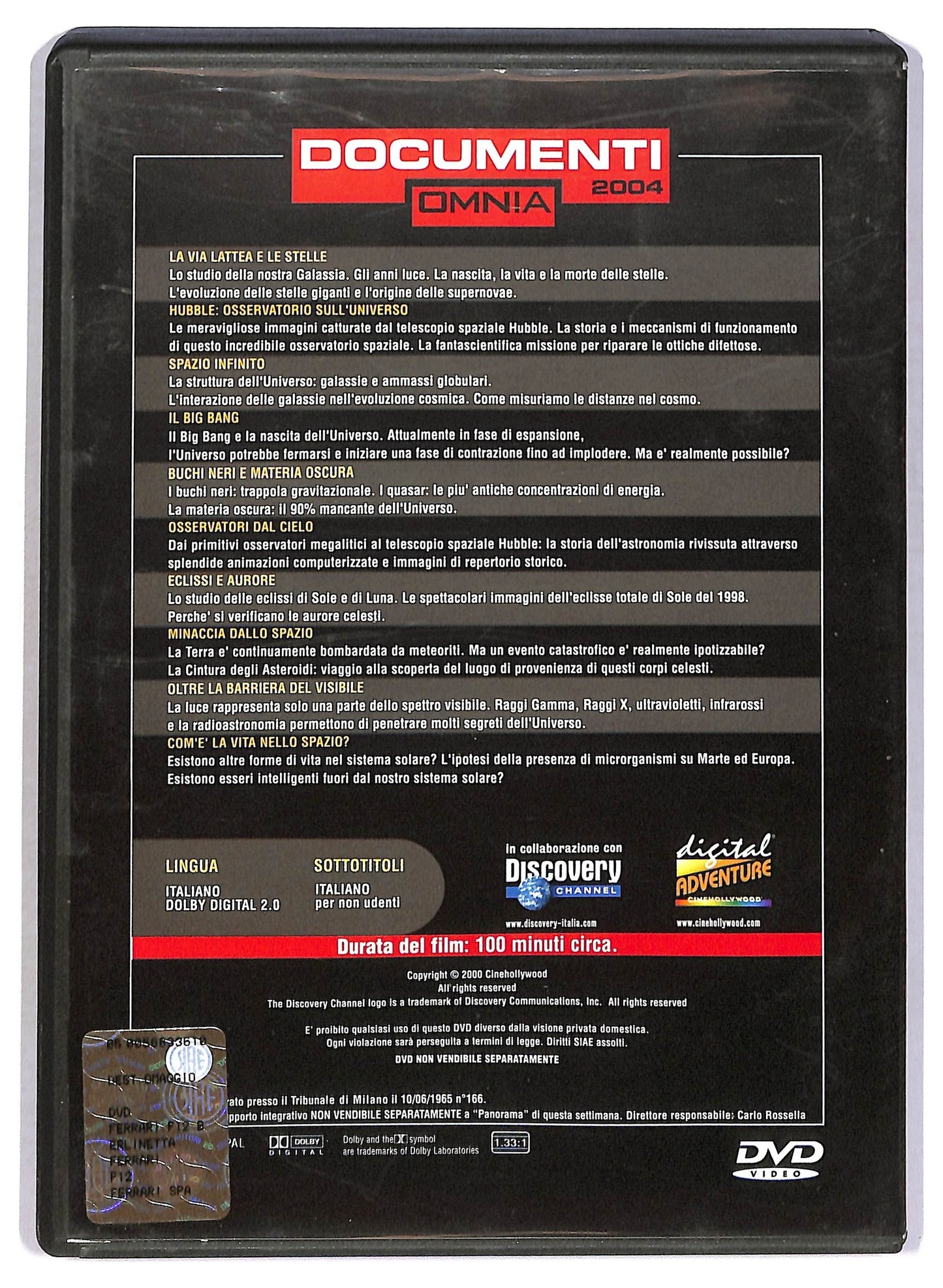 EBOND Documenti Omnia 2004 - Dal Big Bang ai Buchi Neri EDITORIALE DVD D797746