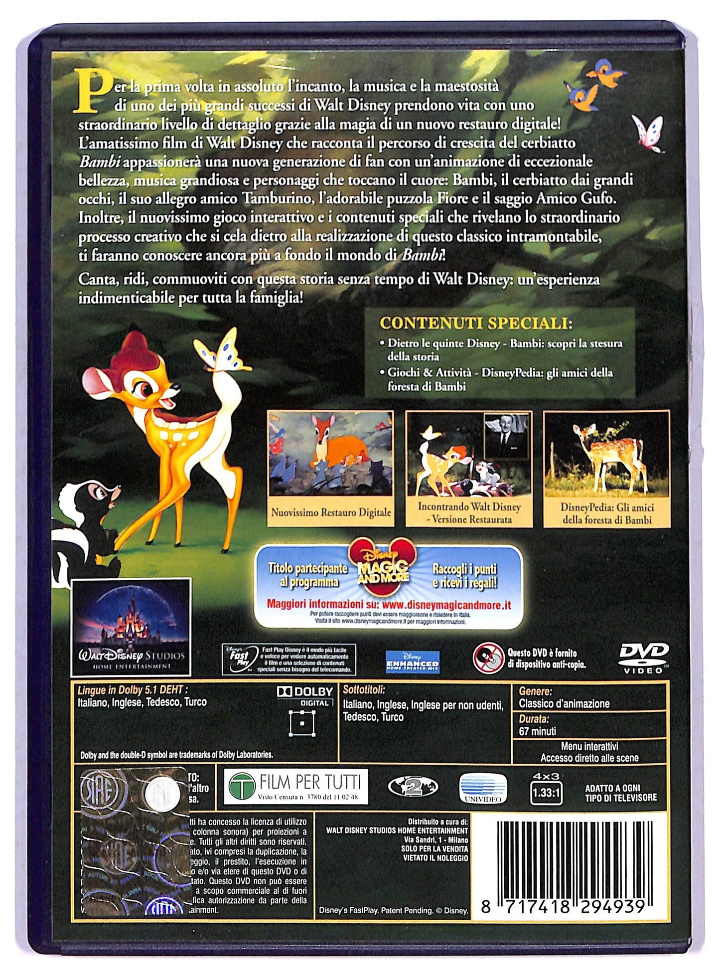 EBOND Bambi EDIZIONE SPECIALE DVD D798156
