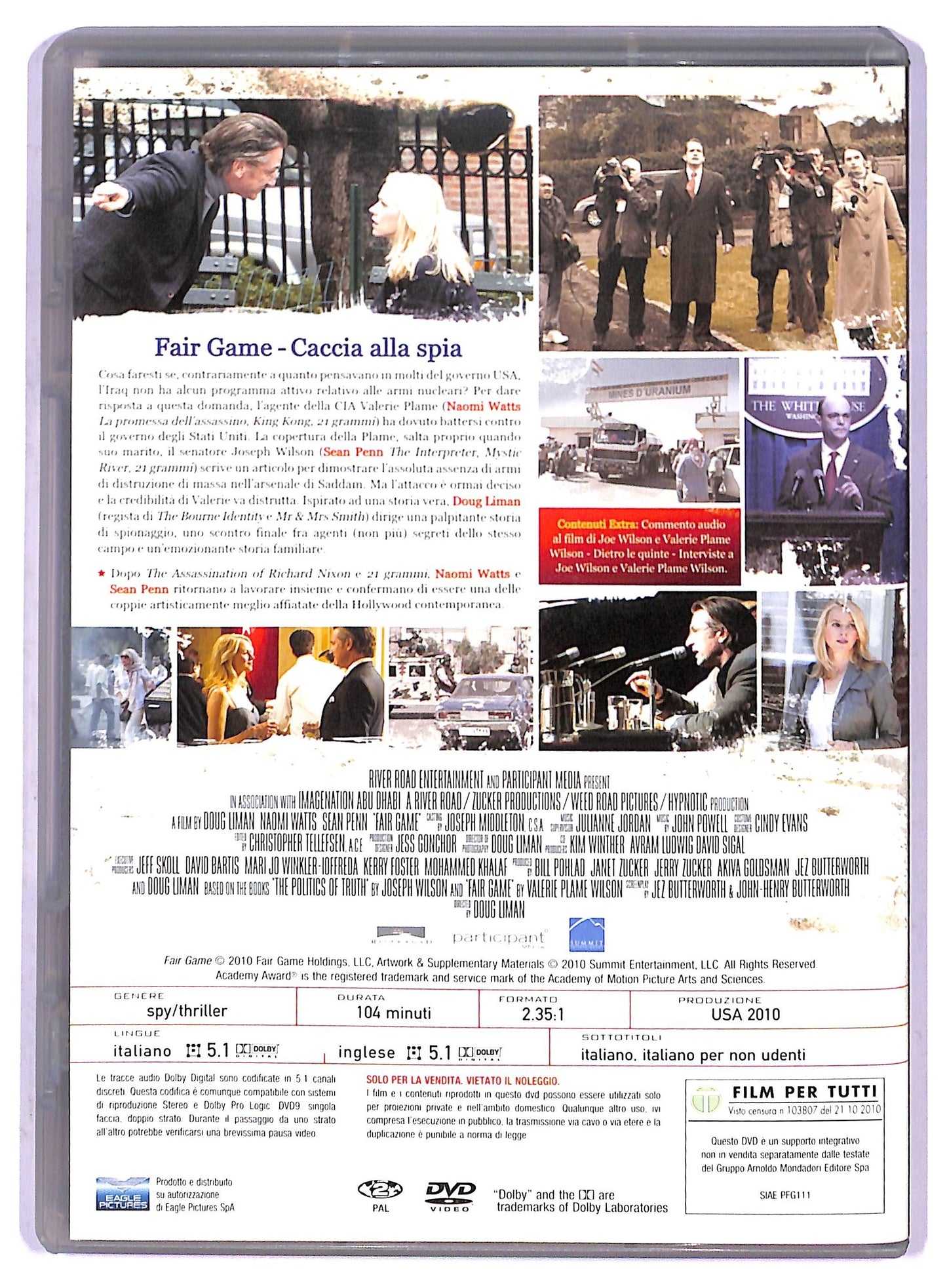 EBOND Fair Game - Caccia alla spia EDITORIALE DVD D798707