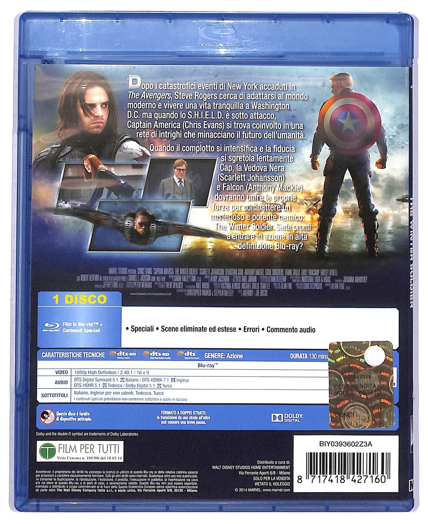 EBOND captain america, the winter soldier BLURAY D799962