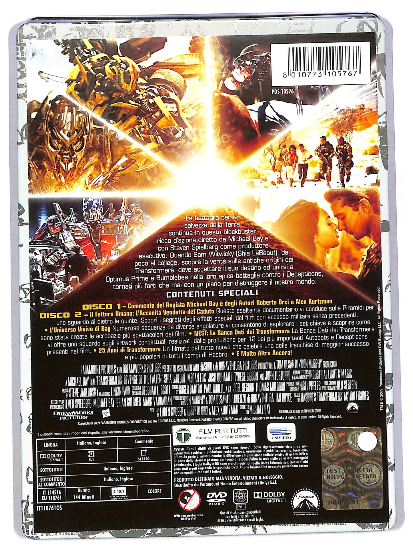 EBOND Transformers La Vendetta Del Caduto - Steel Book 2 DVD D801830