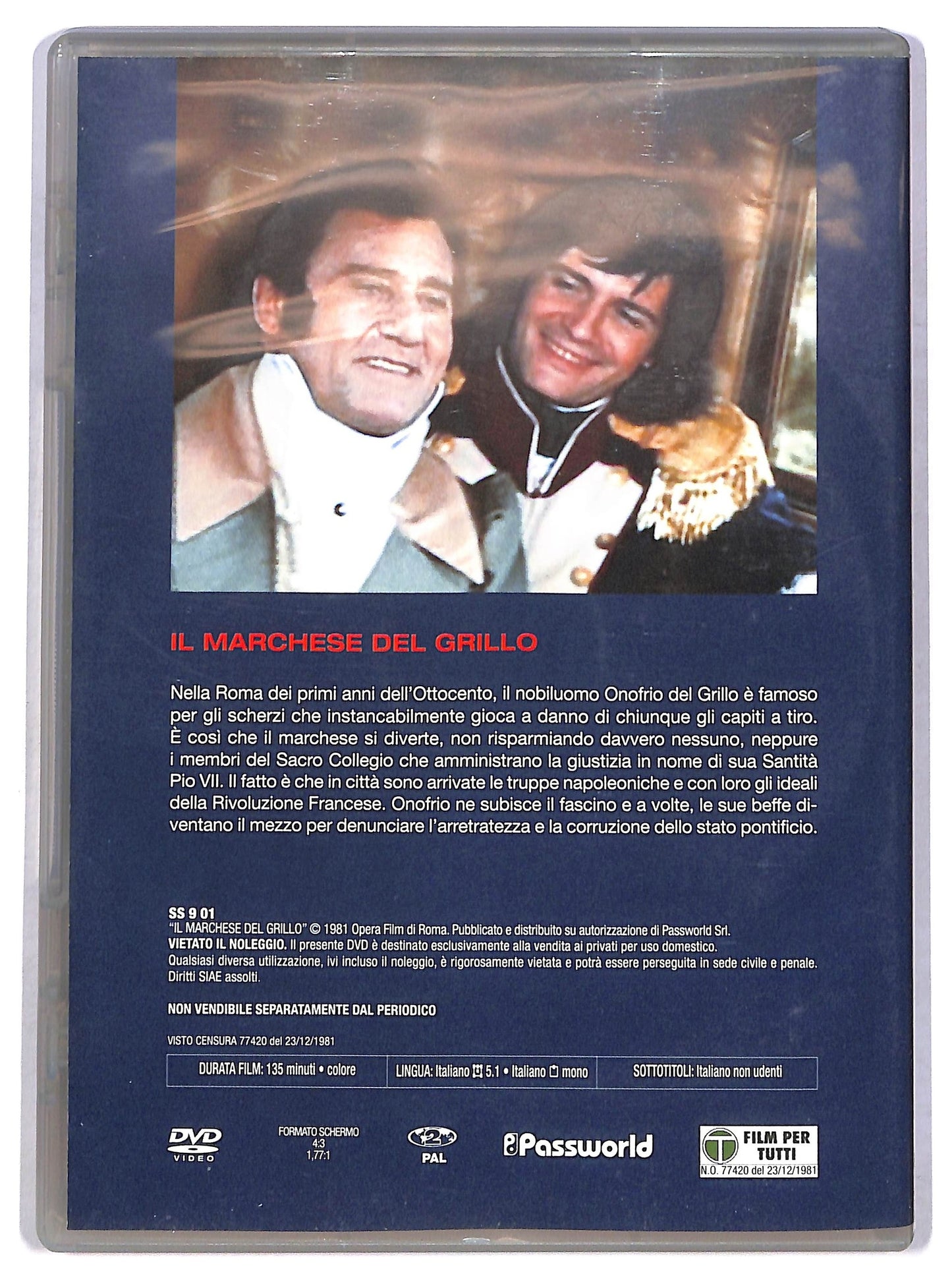 EBOND Il marchese del Grillo EDITORIALE DVD D801838