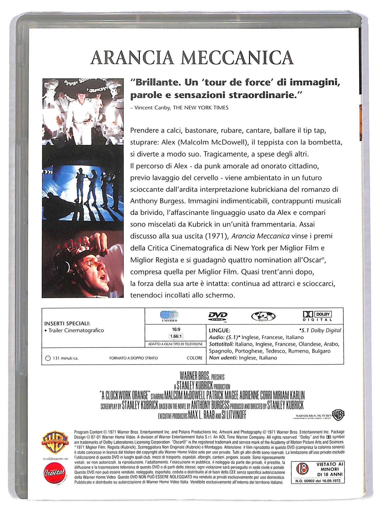 EBOND I Capolavori di Stanley Kubrick-Arancia Meccanica EDITORIALE DVD D801911