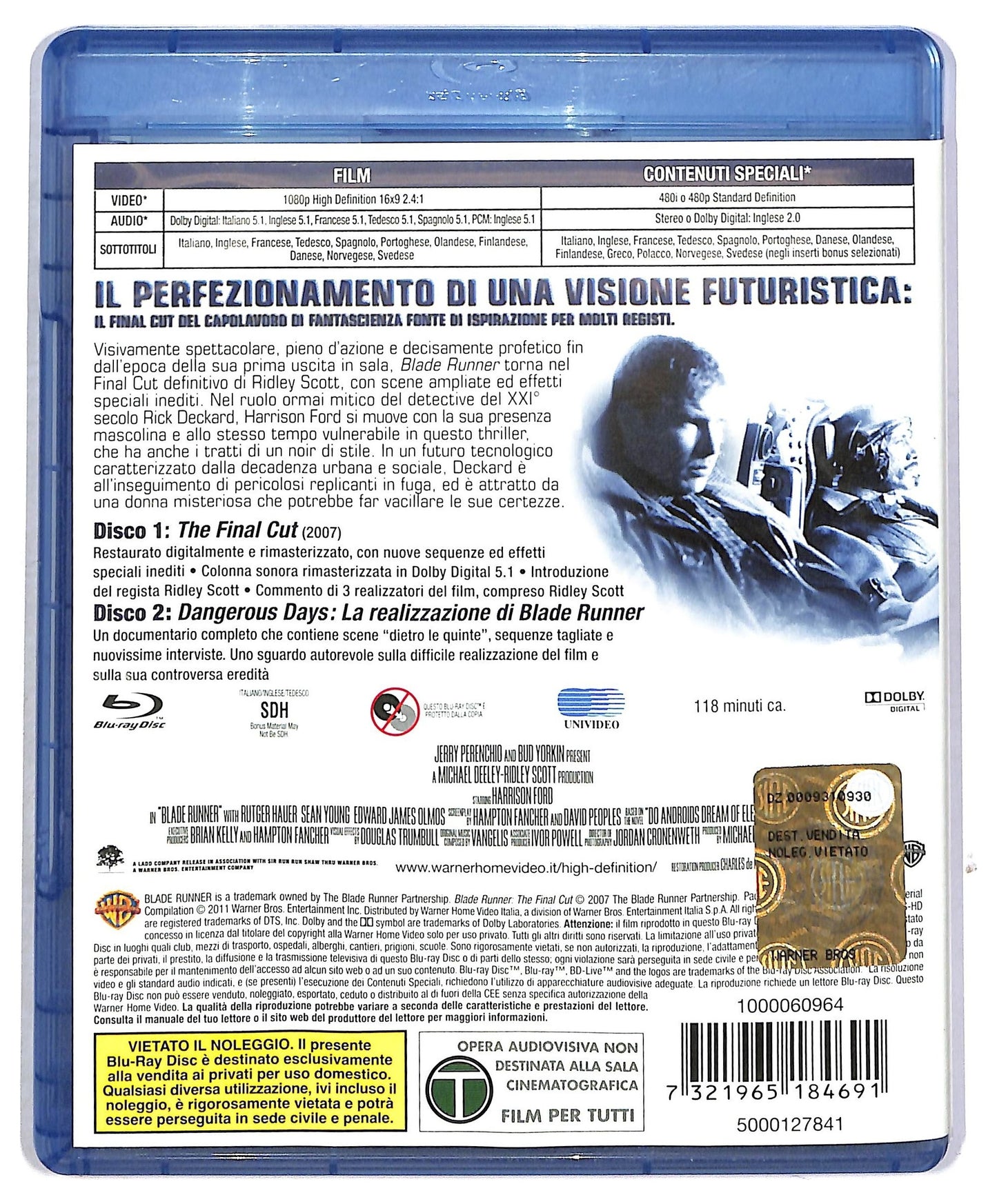 EBOND Blade Runner. The Final Cut BLURAY ( 2 Dischi) BLURAY D802056
