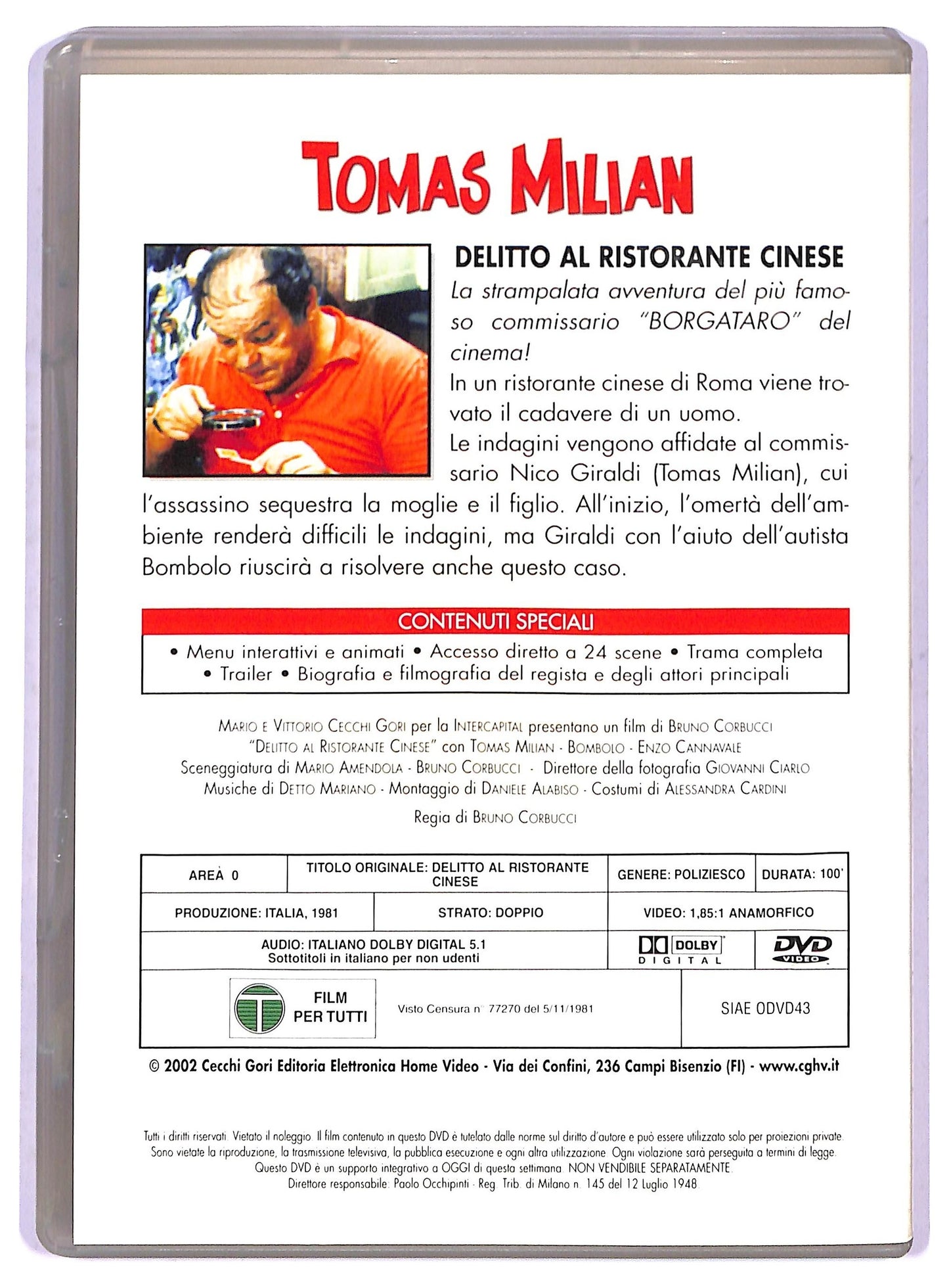 EBOND Tomas Milian Delitto al Ristorante Cinese EDITORIALE DVD D802414