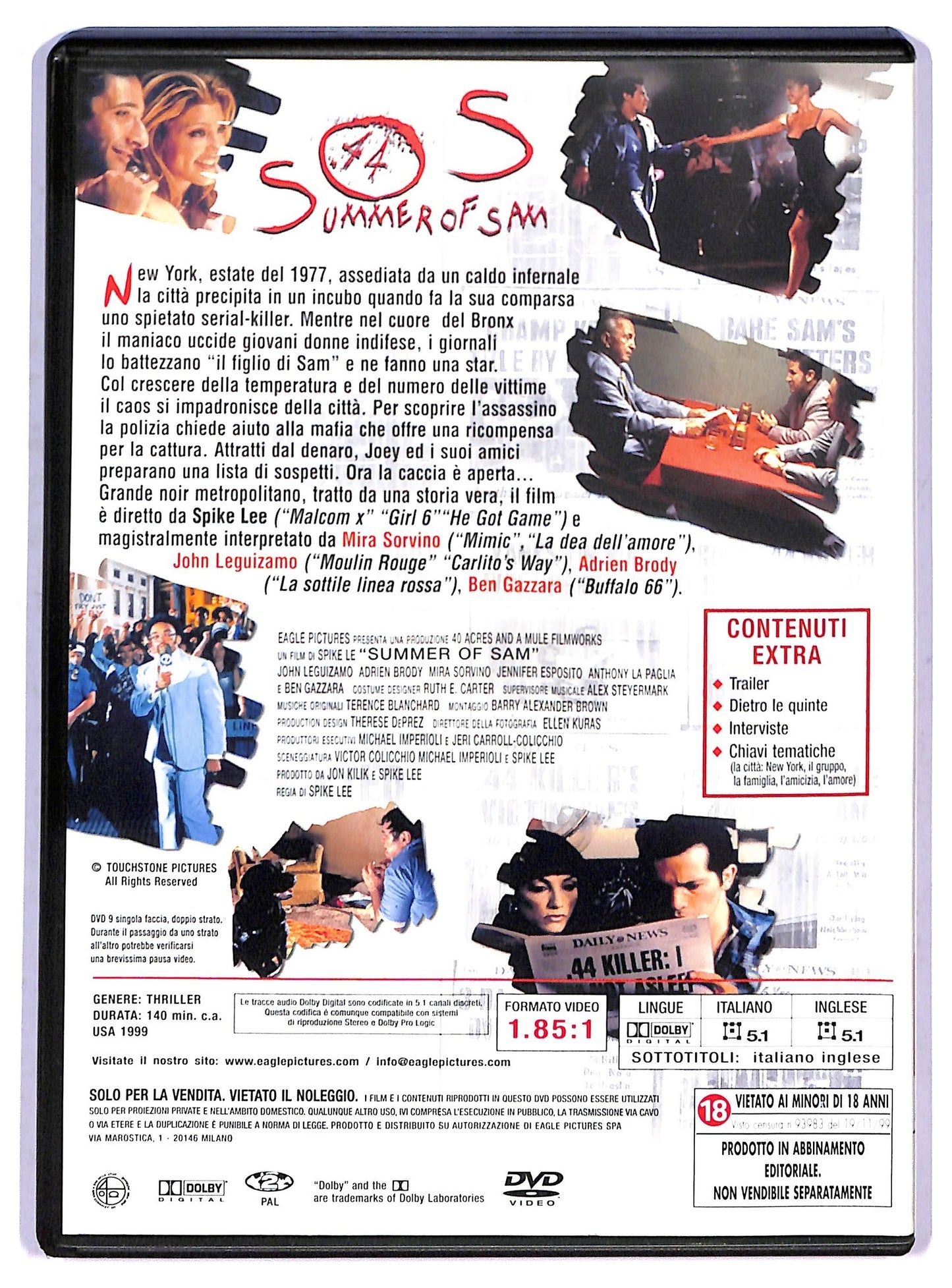 EBOND S.O.S. Summer of Sam - Panico a New York EDITORIALE DVD D802550