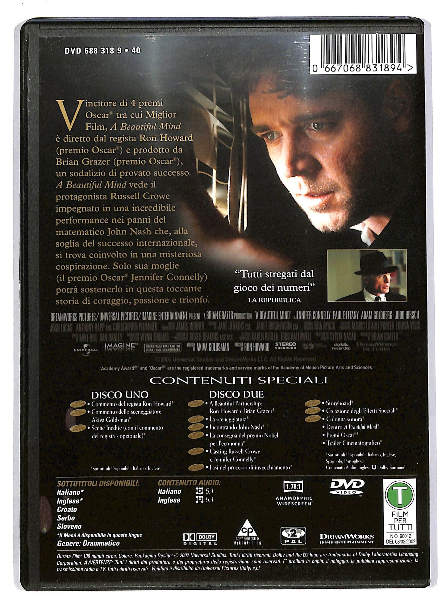 EBOND A Beautiful Mind - 2 dischi DVD D803610