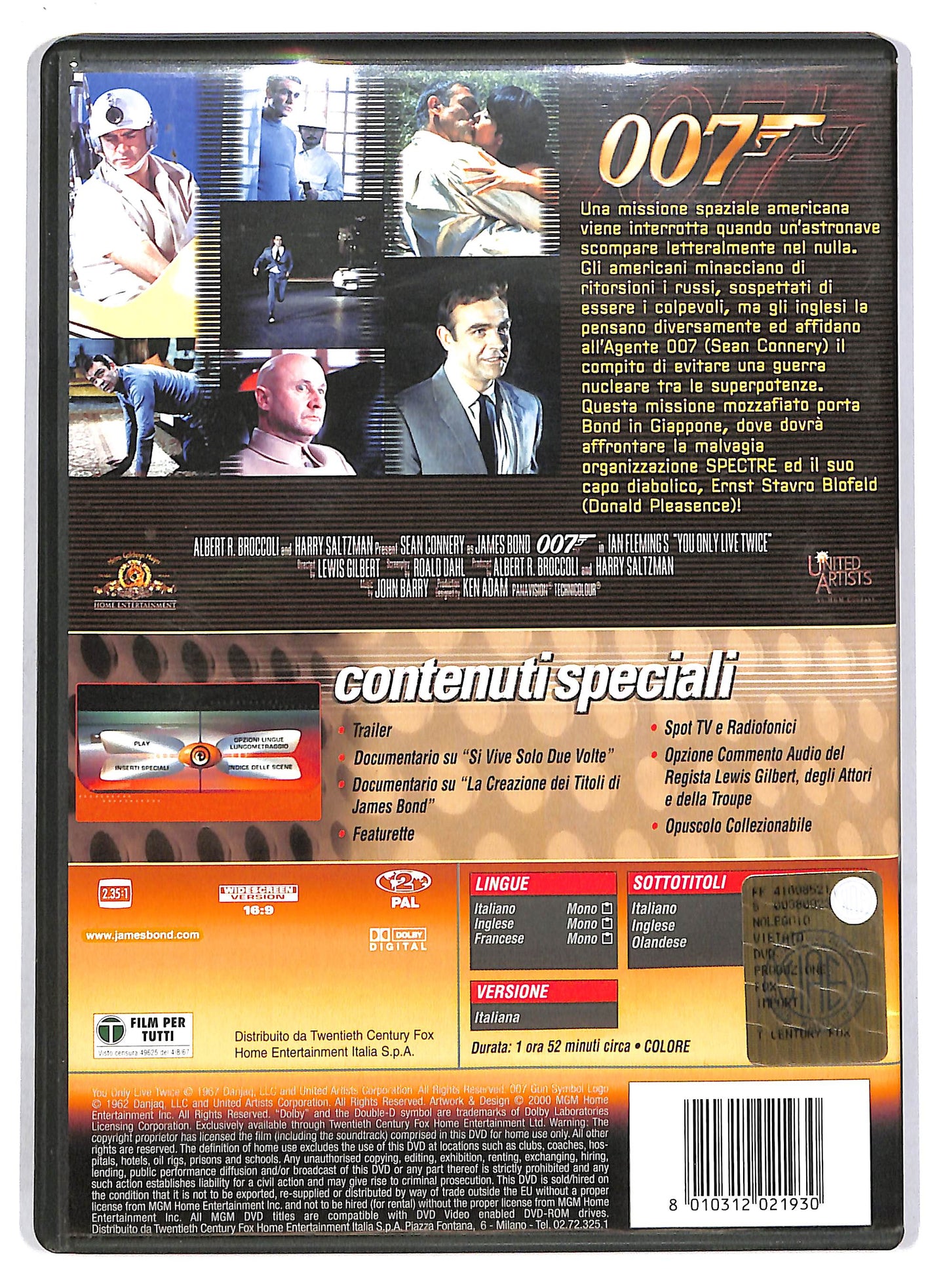 EBOND Si vive solo due volte - 007 EDIZIONE SPECIALE DVD D803643