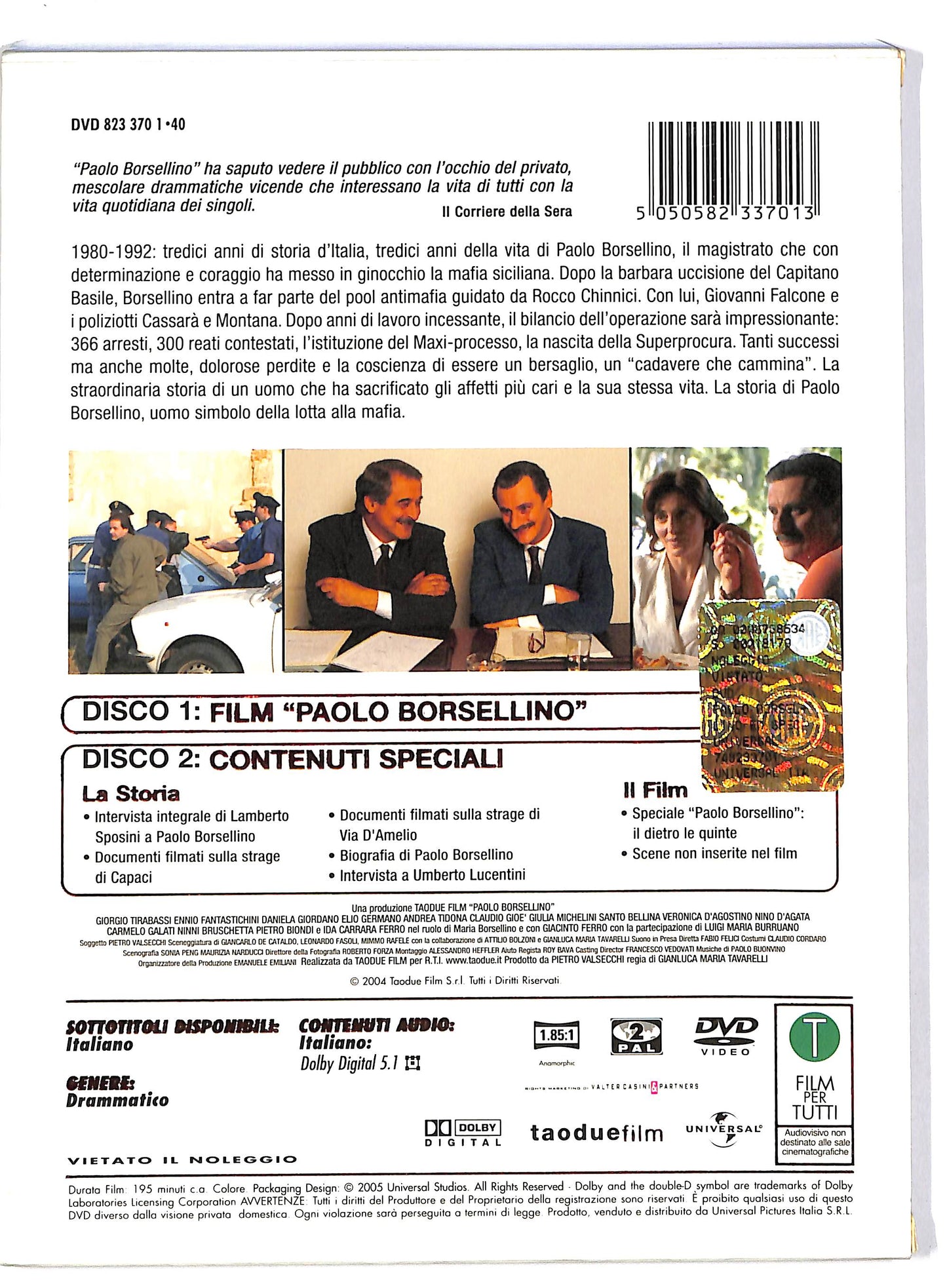 EBOND Paolo Borsellino - EDIZIONE SPECIALE Digipack DVD D803707