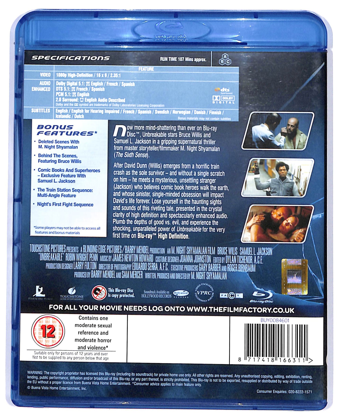 EBOND Unbreakable - Il predestinato NO ITA BLURAY D804318