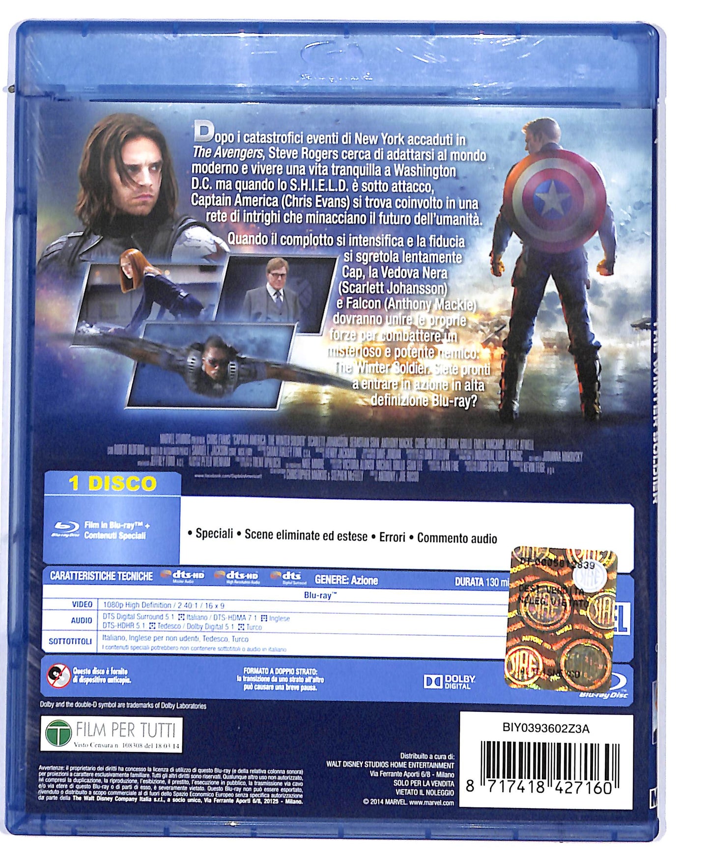 EBOND Captain America: The Winter Soldier BLURAY D804369