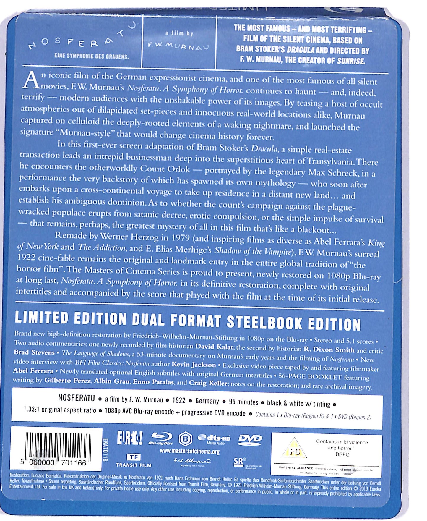 EBOND Nosferatu il vampiro STEELBOOK BLURAY + DVD BLURAY D804375