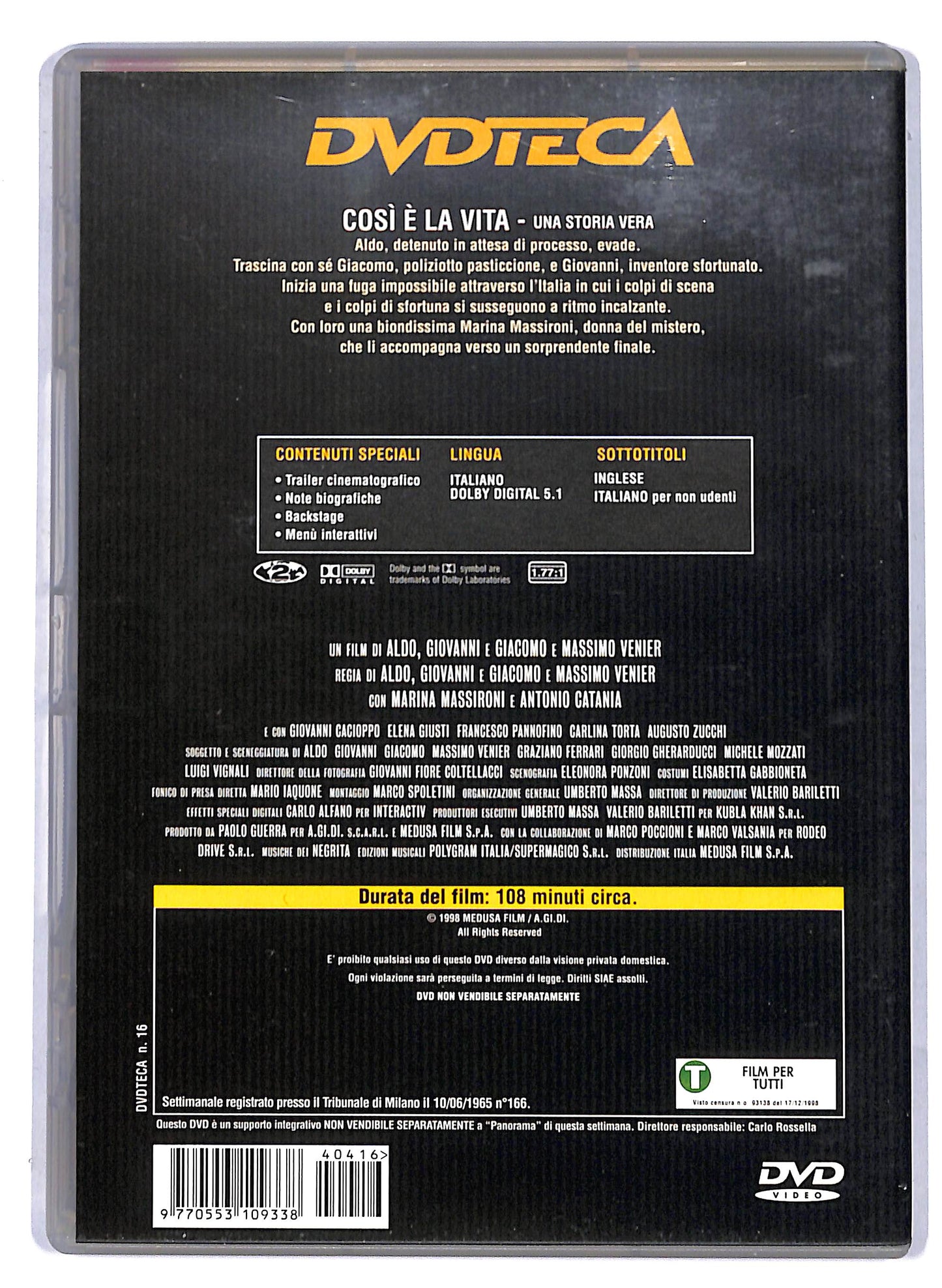 EBOND Cosi e la vita EDITORIALE DVD D804421