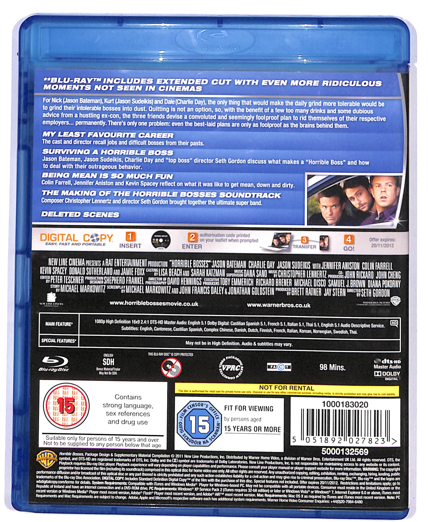 EBOND Horrible bosses + DIGITAL COPY + BLURAY D804466