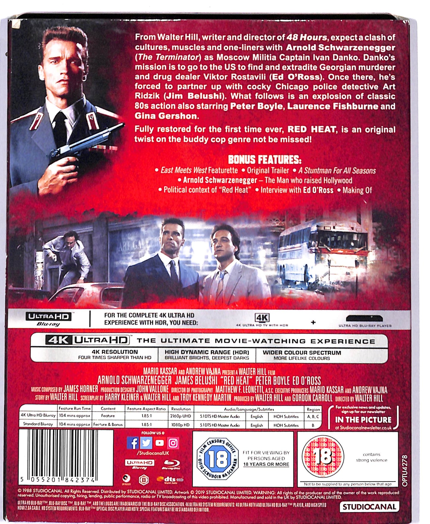 EBOND Red Heat 4K ULTRA HD + BLURAY UK EDITION BLURAY D804469