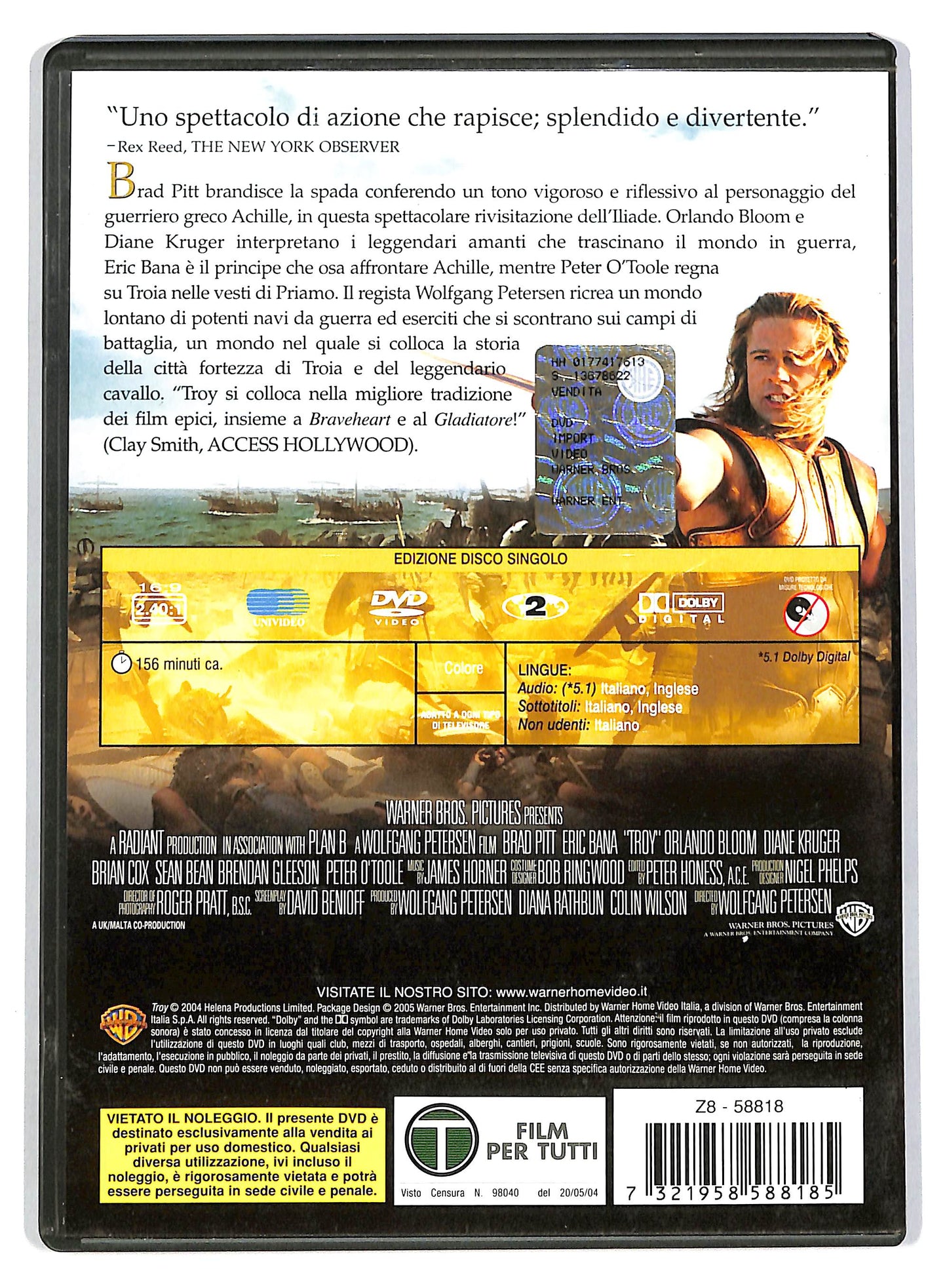 EBOND Troy Edizione Disco Singolo DVD D804854