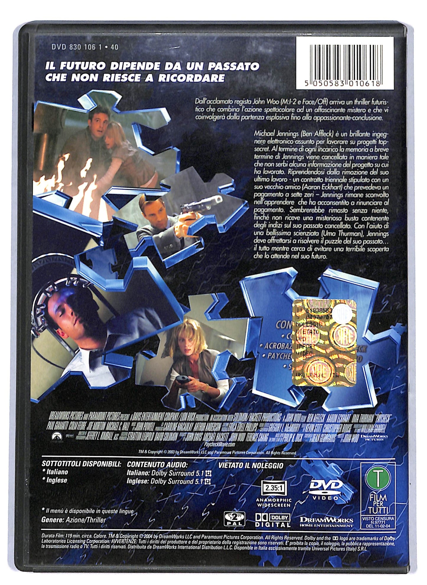 EBOND Paycheck Con Ben Affleck DVD D805257