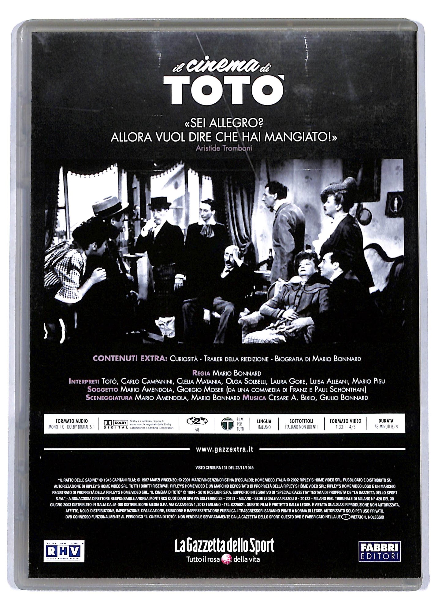 EBOND Il ratto delle Sabine EDITORIALE DVD D805401
