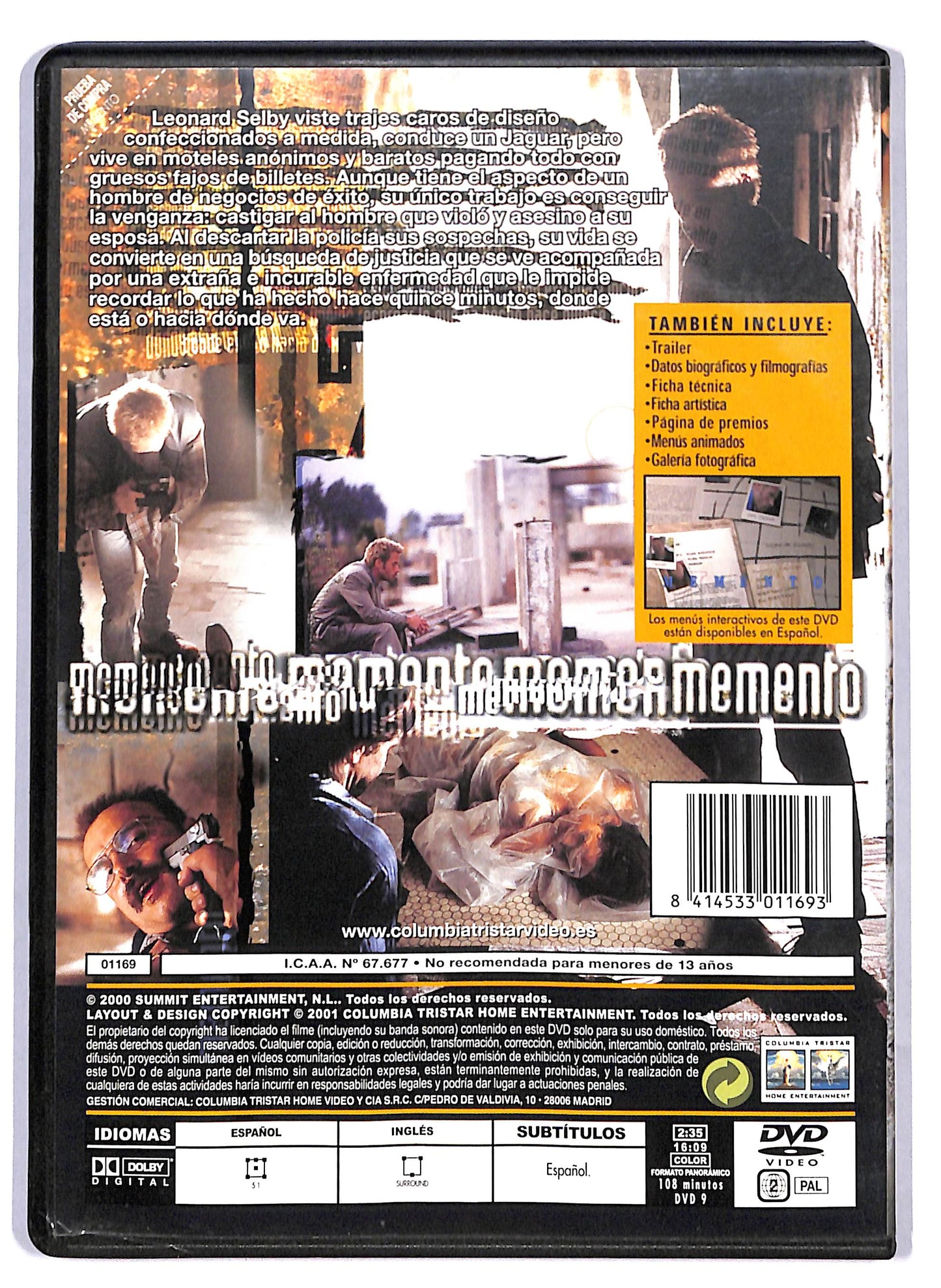 EBOND Memento Edizione Spagna DVD D806007