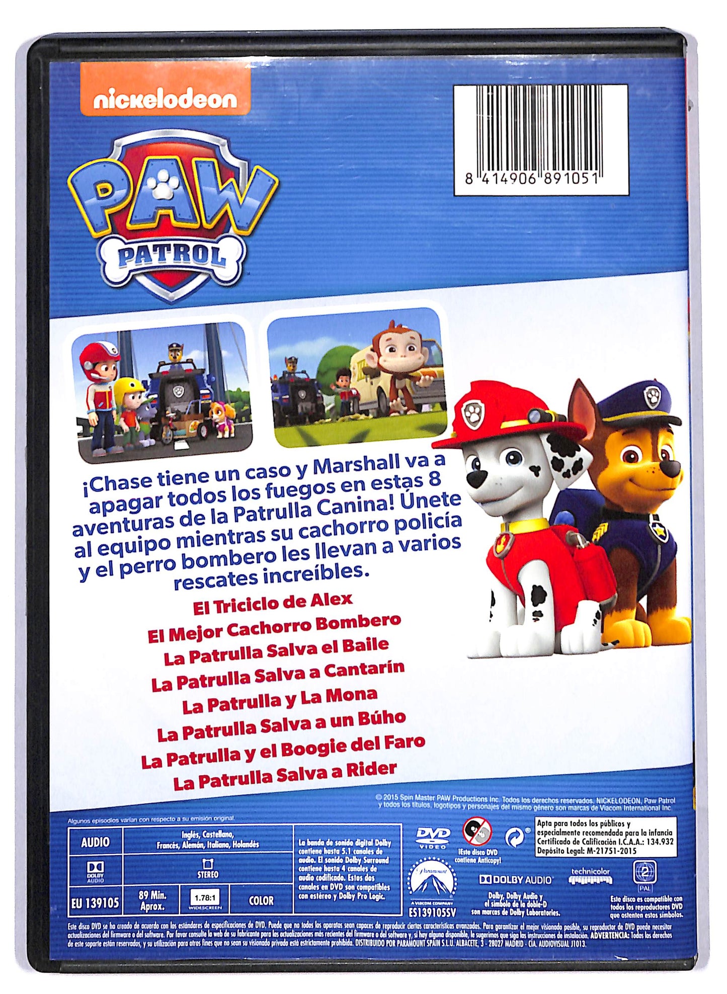 EBOND Paw Patrol - Marshall y Chase Tienen un Caso DVD D806029