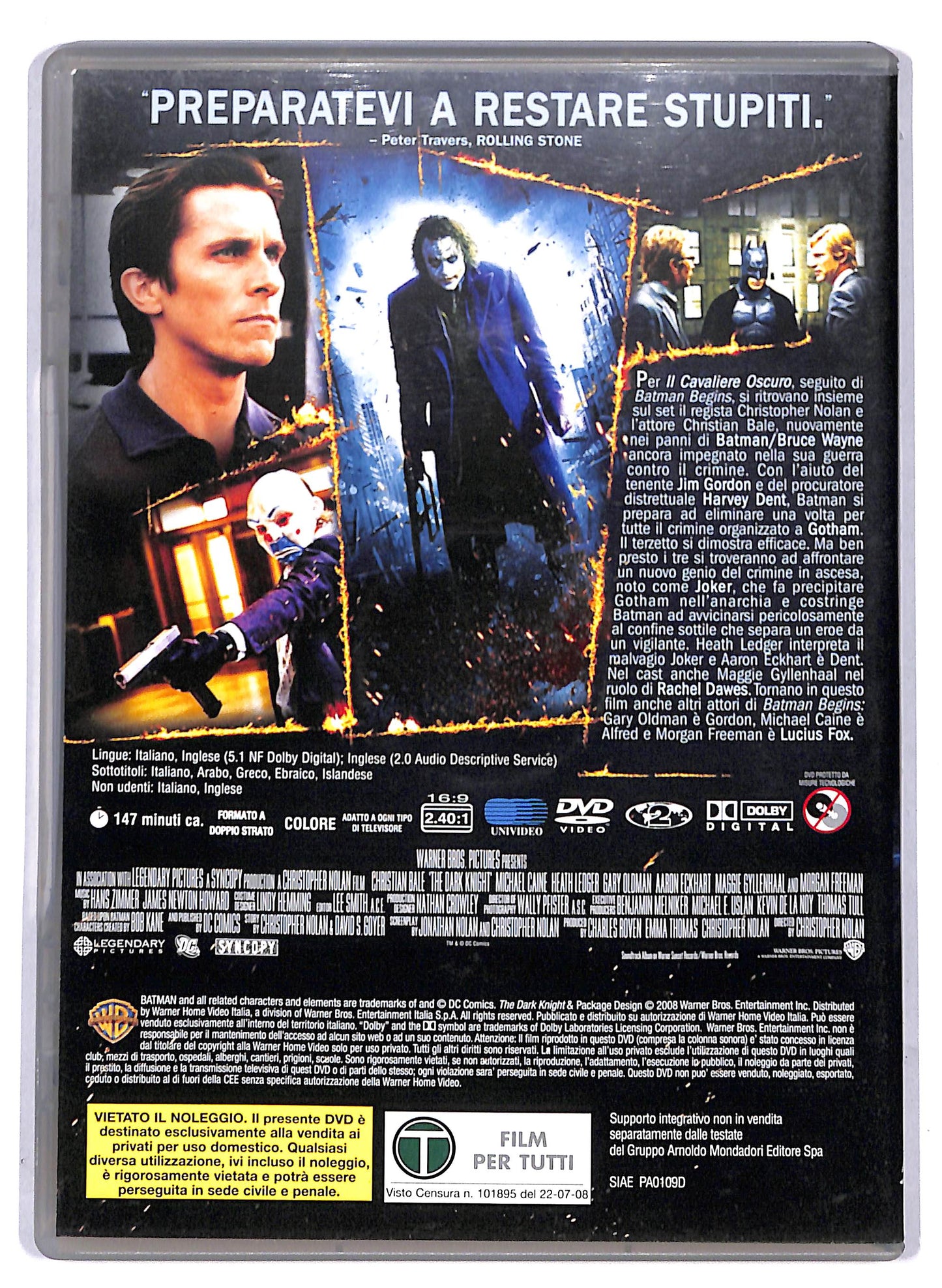 EBOND Il Cavaliere Oscuro EDITORIALE DVD D806223