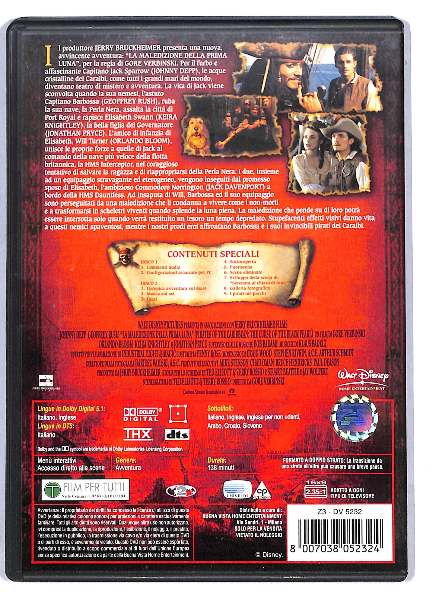EBOND Pirati dei Caraibi La maledizione della prima Luna 2 dischi DVD D806305
