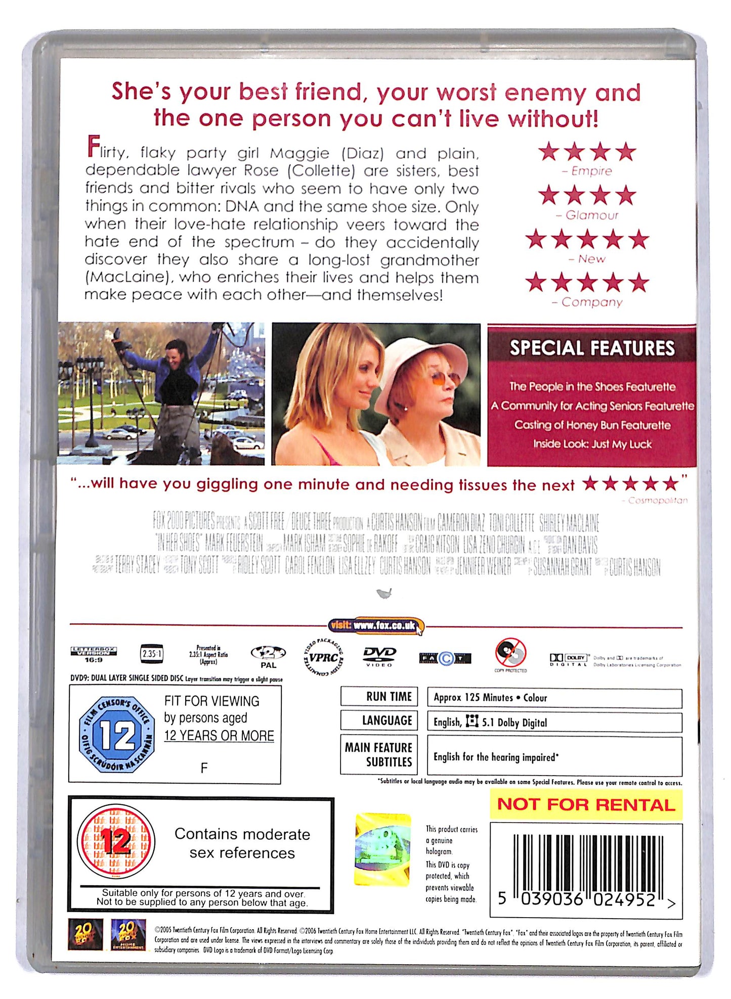 EBOND In Her Shoes (NO ITA) UK Edition DVD D806617