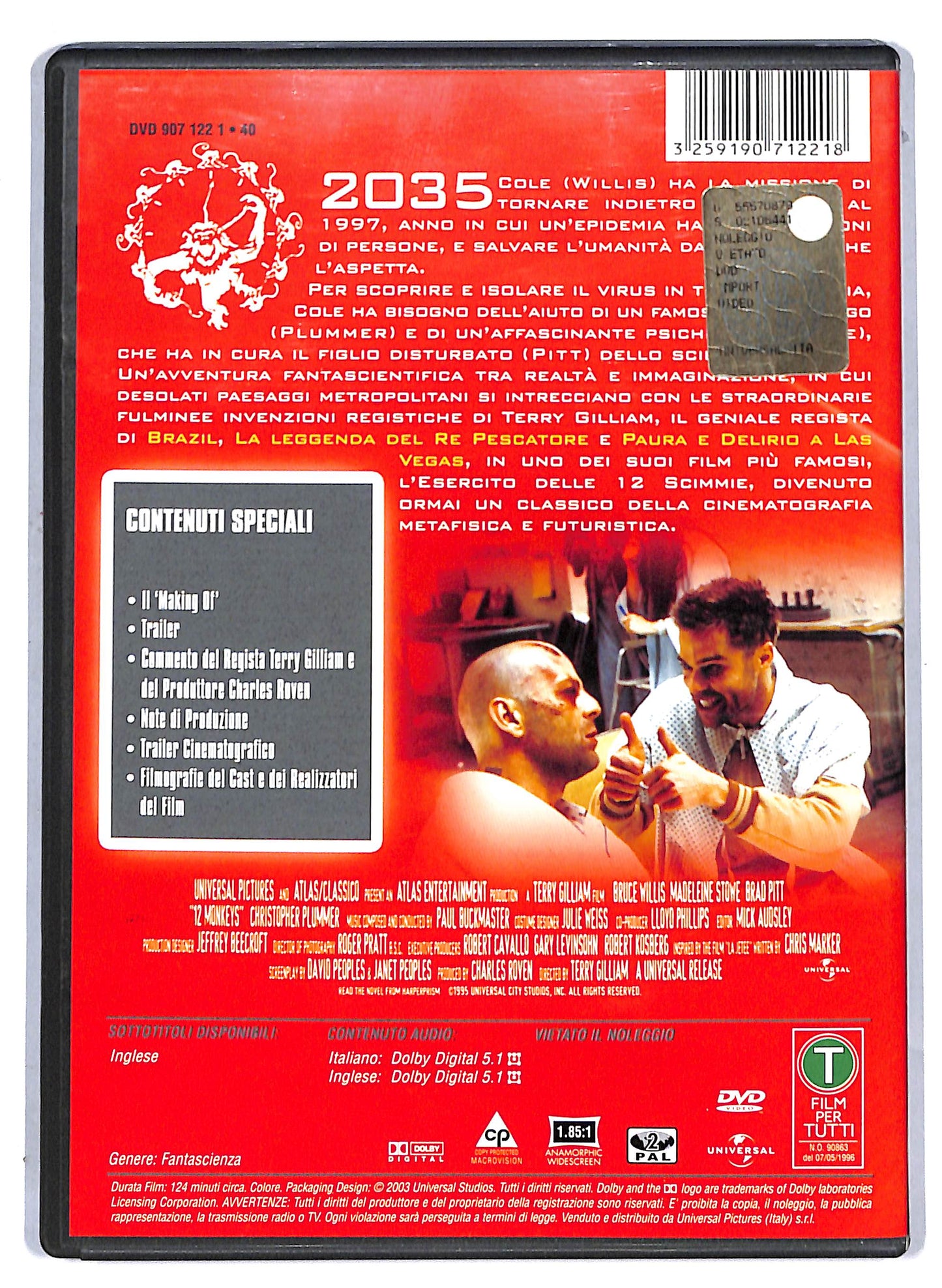 EBOND L'esercito Delle 12 Scimmie DVD D807208