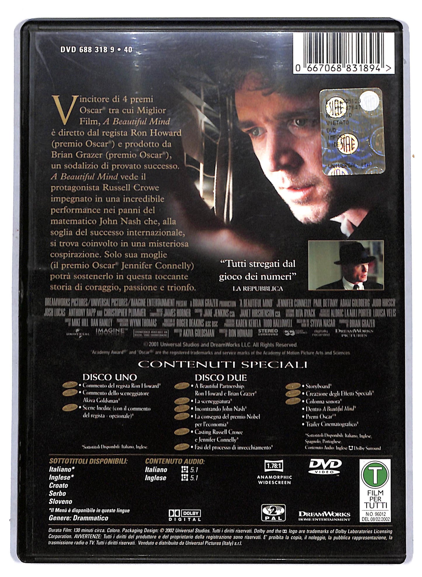EBOND A Beautiful Mind ( 2 Dischi ) DVD D807258