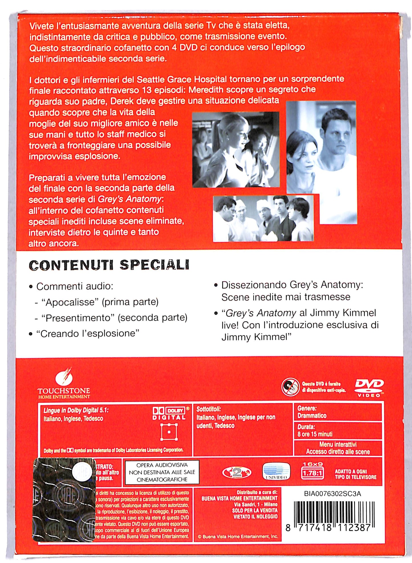EBOND Grey's Anatomy - Seconda Serie - Parte 2 (4 dischi) DVD D807412