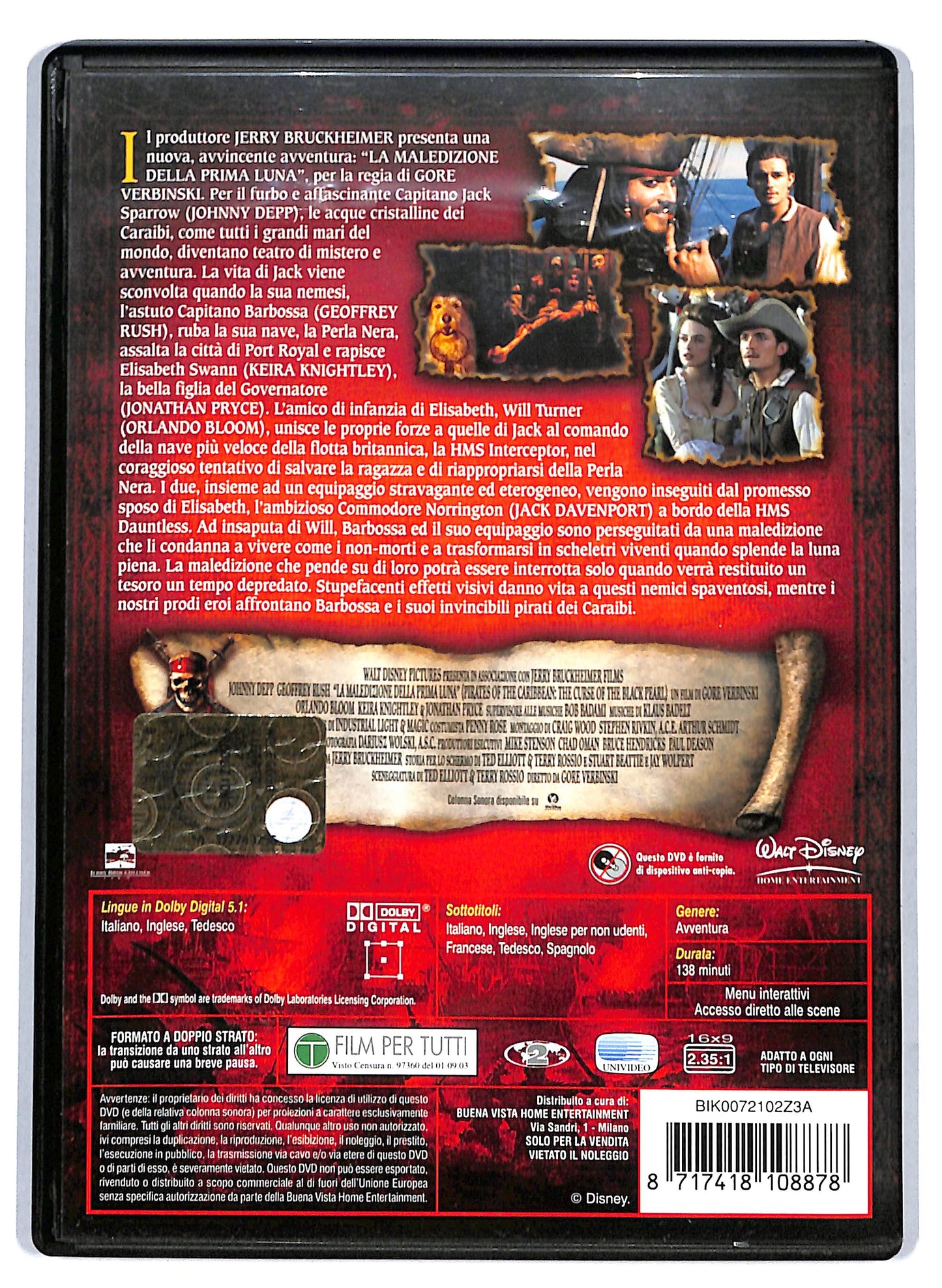 EBOND Pirati dei Caraibi - La maledizione della prima luna DVD D807645