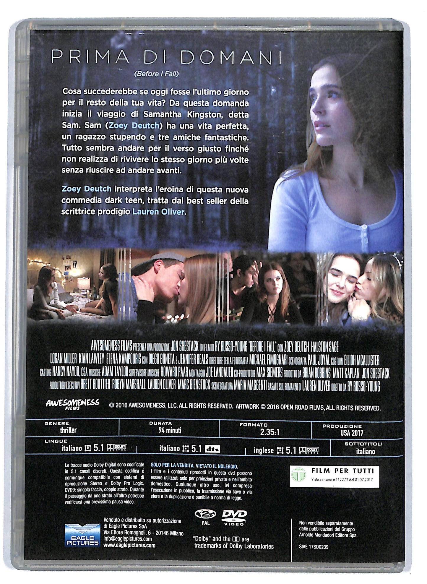 EBOND Prima di Domani EDITORIALE DVD D807662
