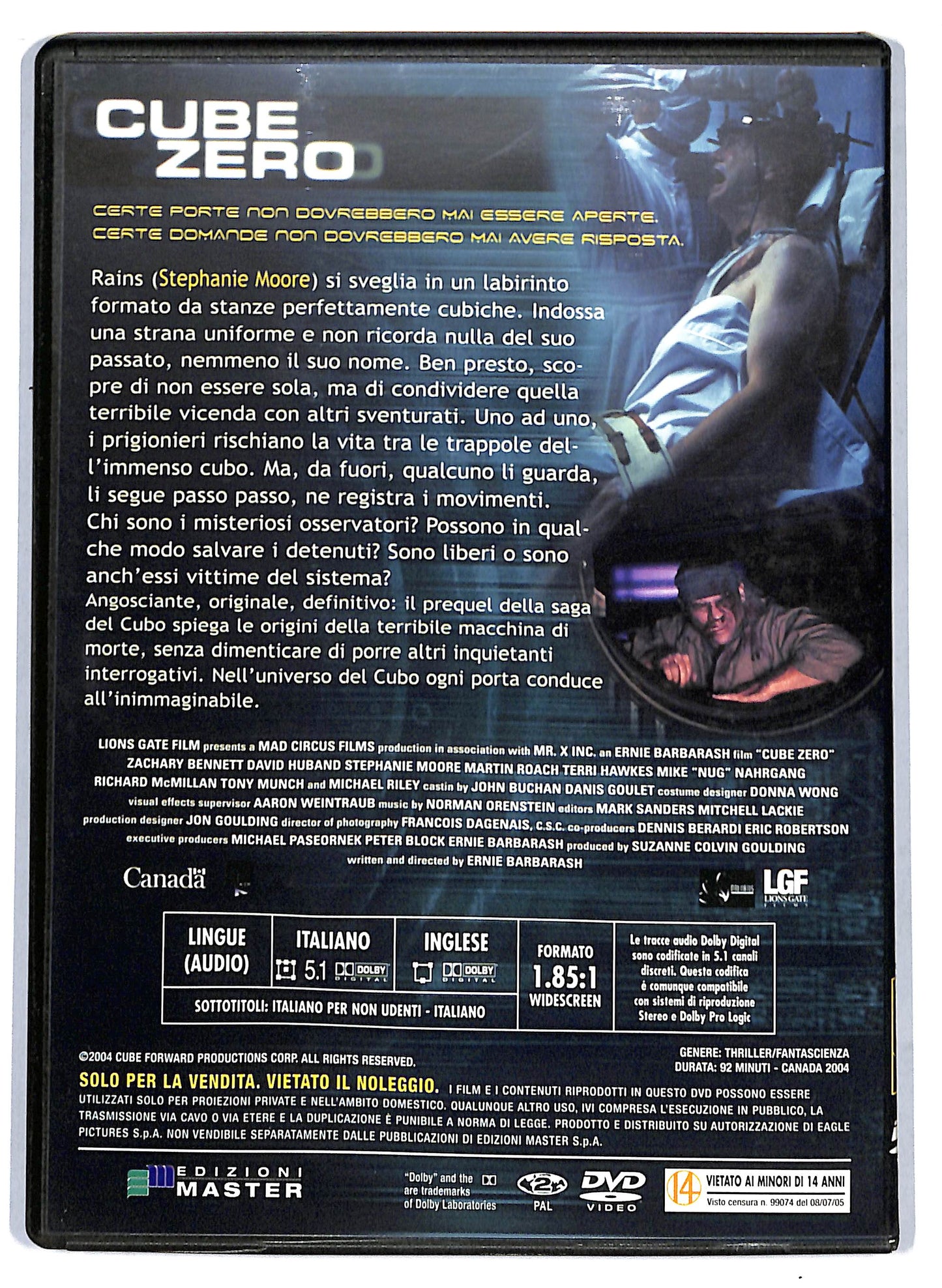 EBOND Cube Zero EDITORIALE DVD D807707
