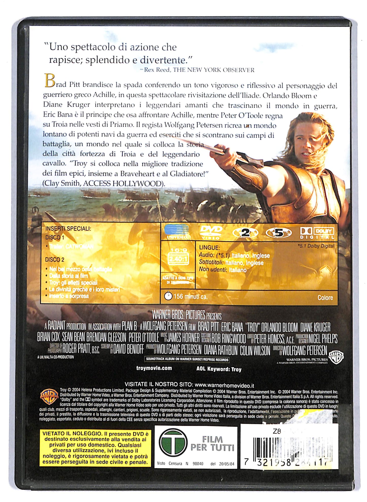 EBOND Troy EDIZIONE SPECIALE DVD D807953