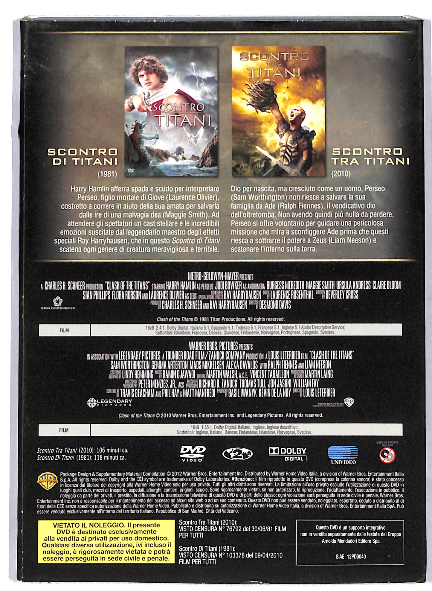 EBOND Scontro di Titani - Scontro tra Titani - 2 dischi EDITORIALE DVD D808129