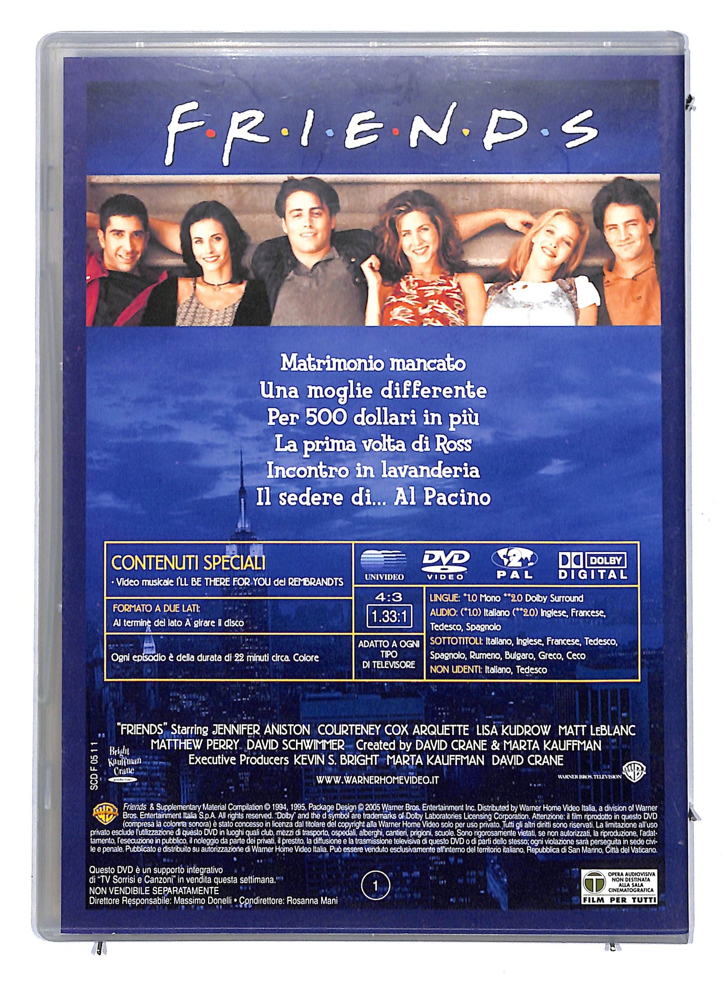 EBOND Friends Stagione Uno Episodi 1 - 6 EDITORIALE DVD D808220