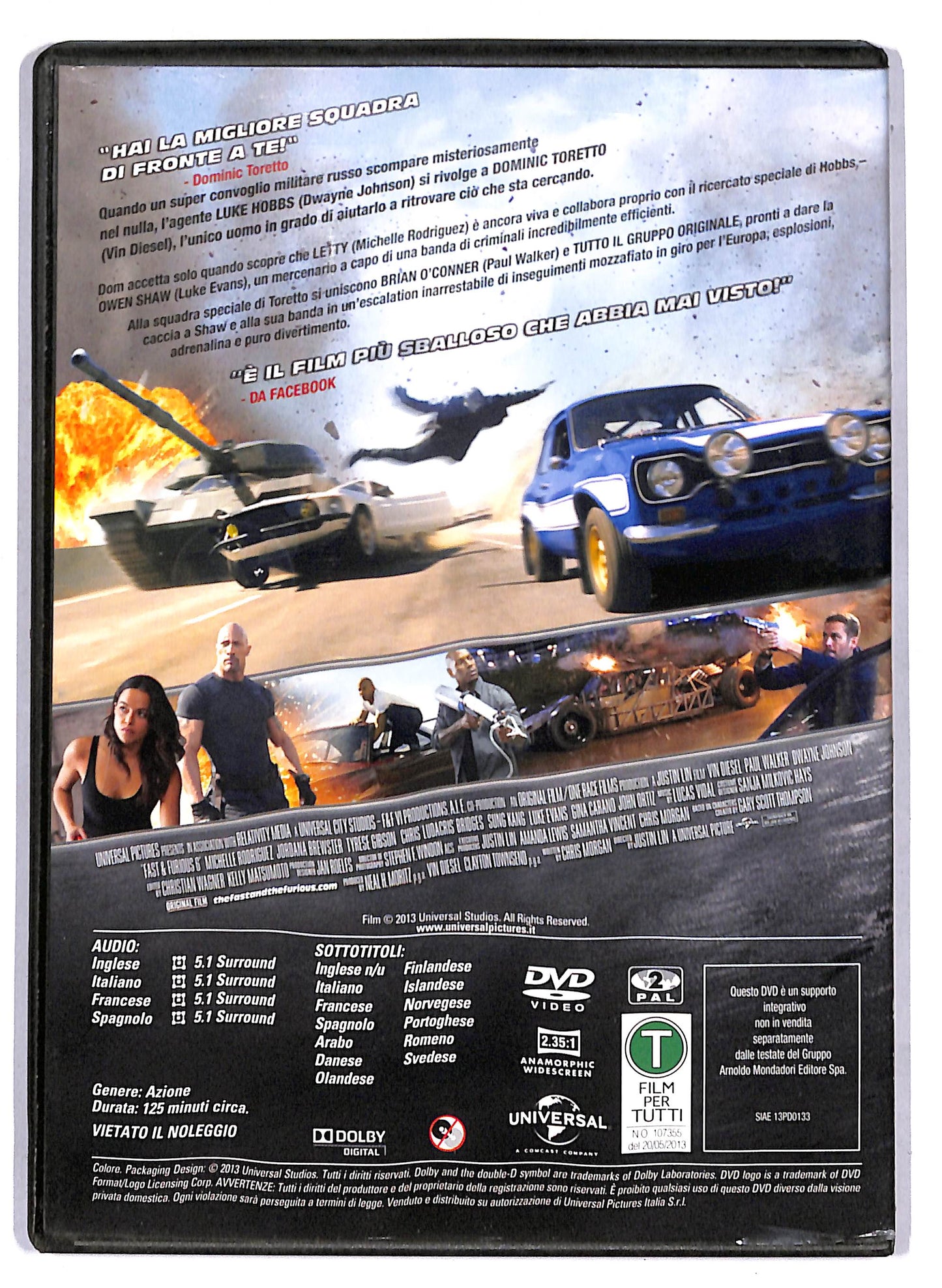 EBOND Fast & Furious 6 EDITORIALE DVD D808516