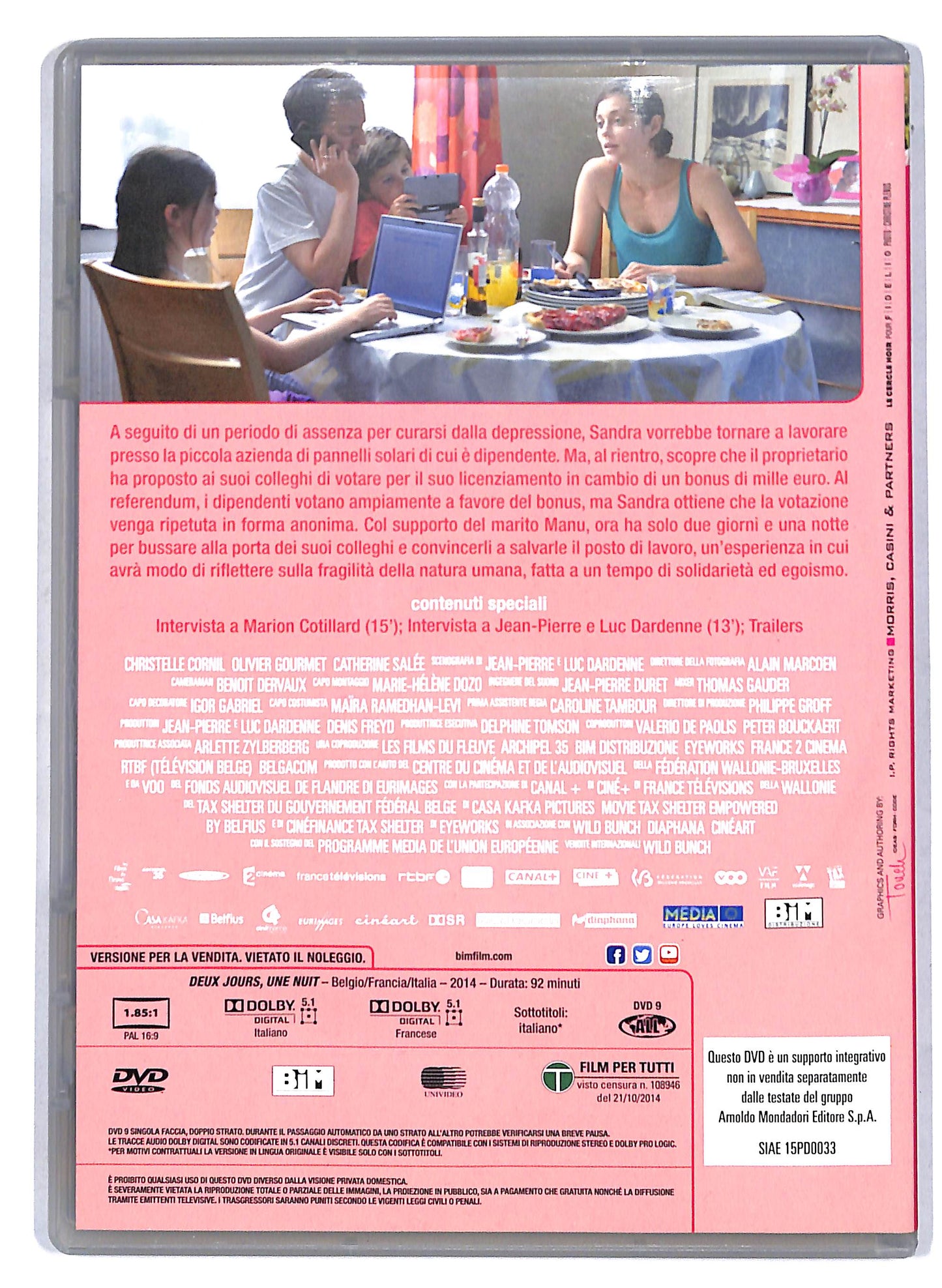 EBOND Due giorni, una notte EDITORIALE DVD D808823