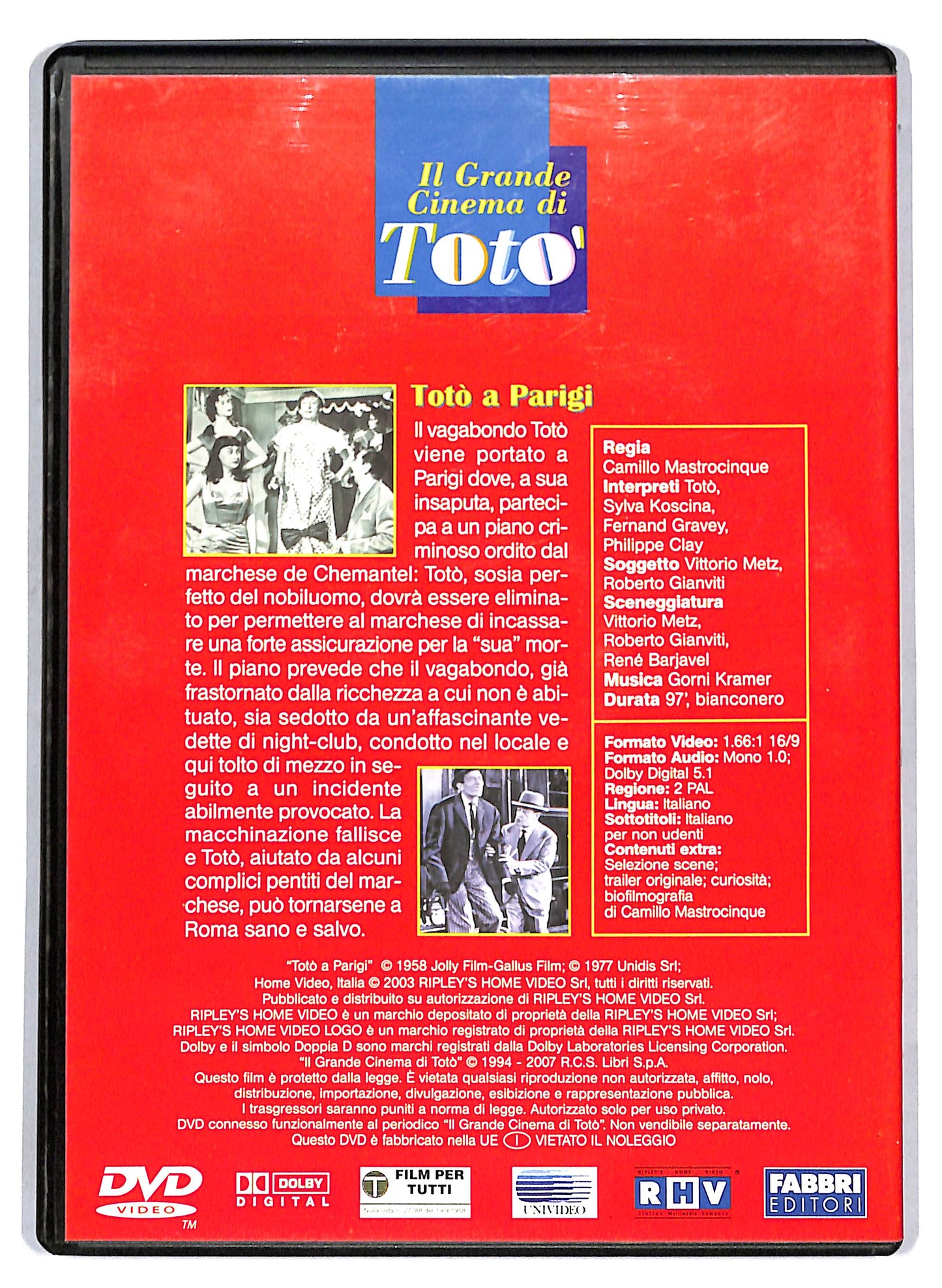 EBOND Toto a Parigi EDITORIALE DVD D809050