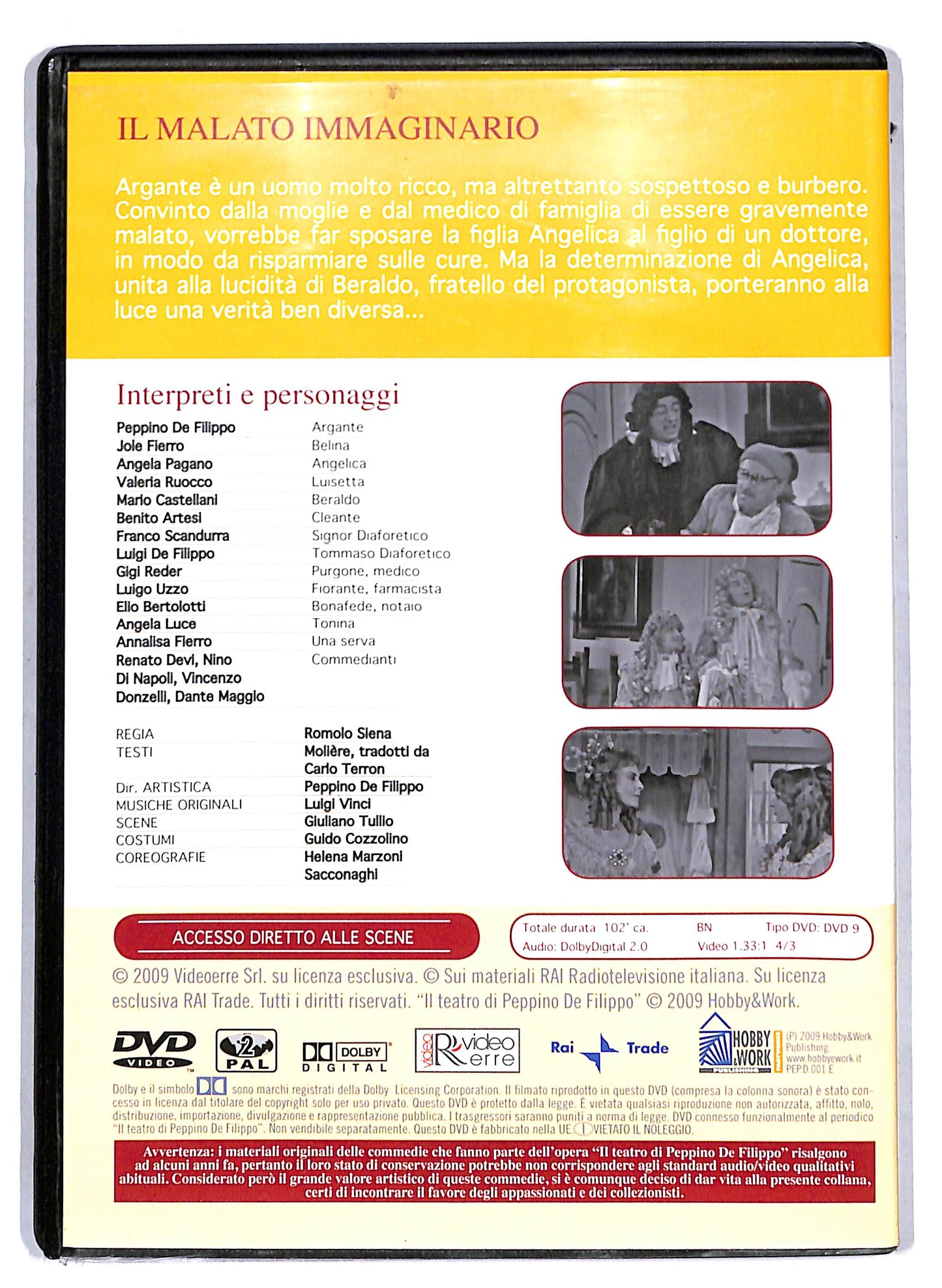 EBOND Il malato immaginario Teatro di De Filippo EDITORIALE DVD D809057