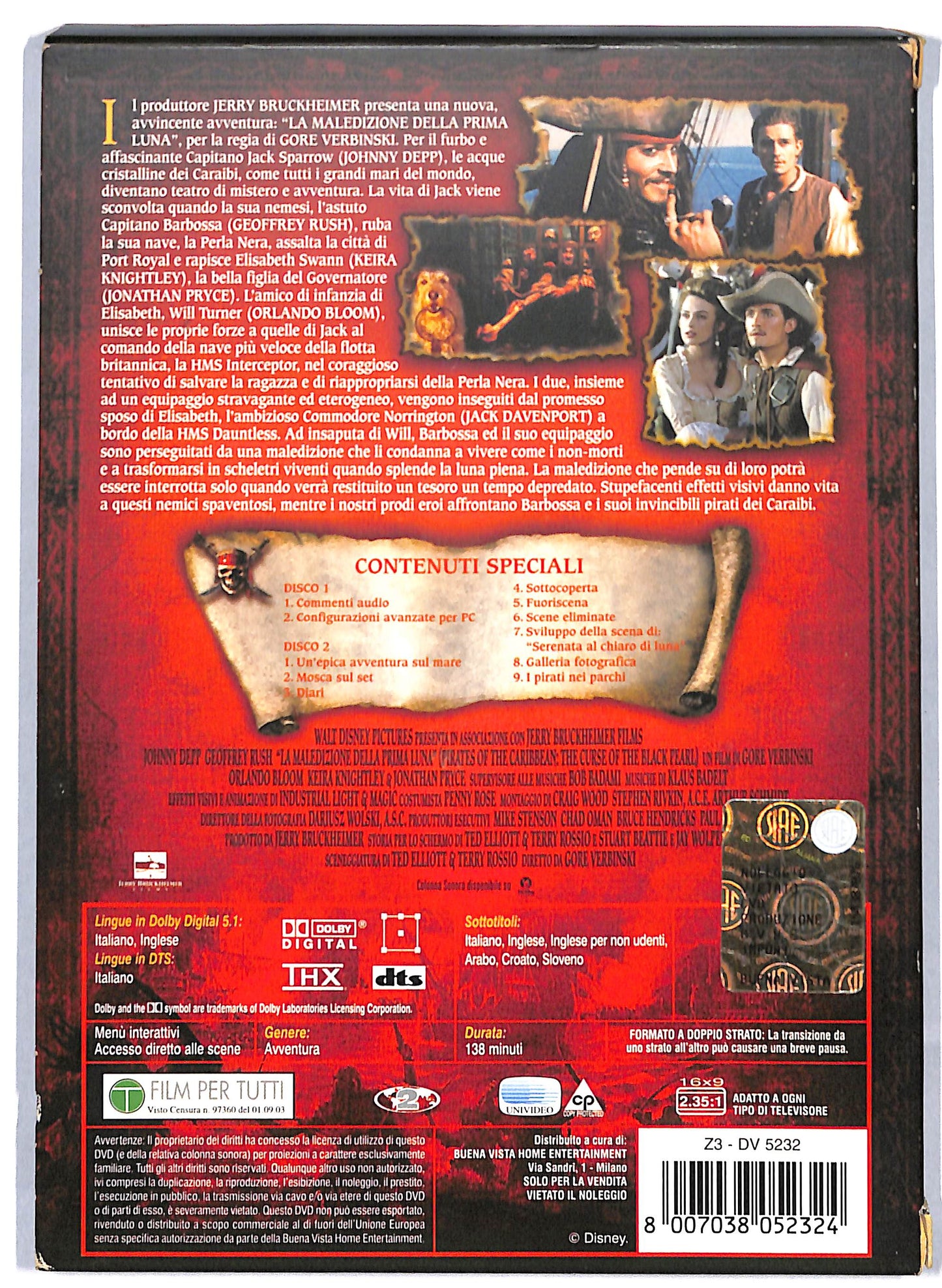 EBOND Pirati dei Caraibi - La maledizione della prima Luna DVD D809621