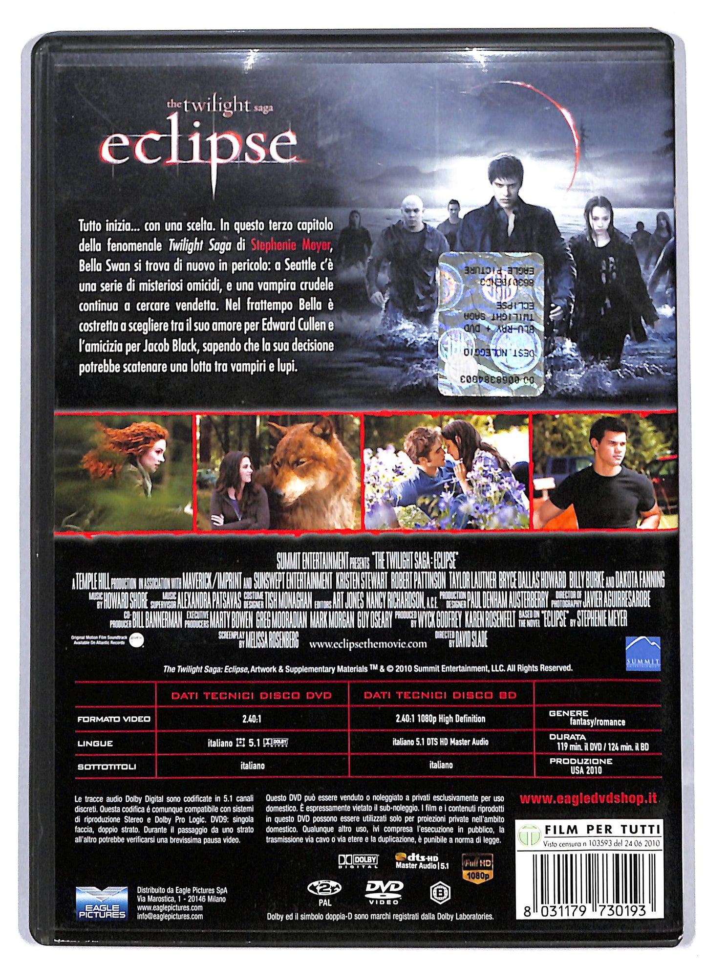 EBOND Eclipse The Twilight Saga NOLEGGIO 1 DVD + 1 BLURAY D809812