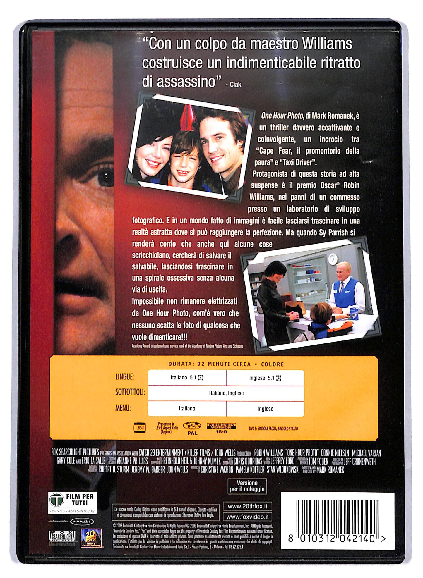 EBOND One Hour Photo (2002) NOLEGGIO DVD D809957