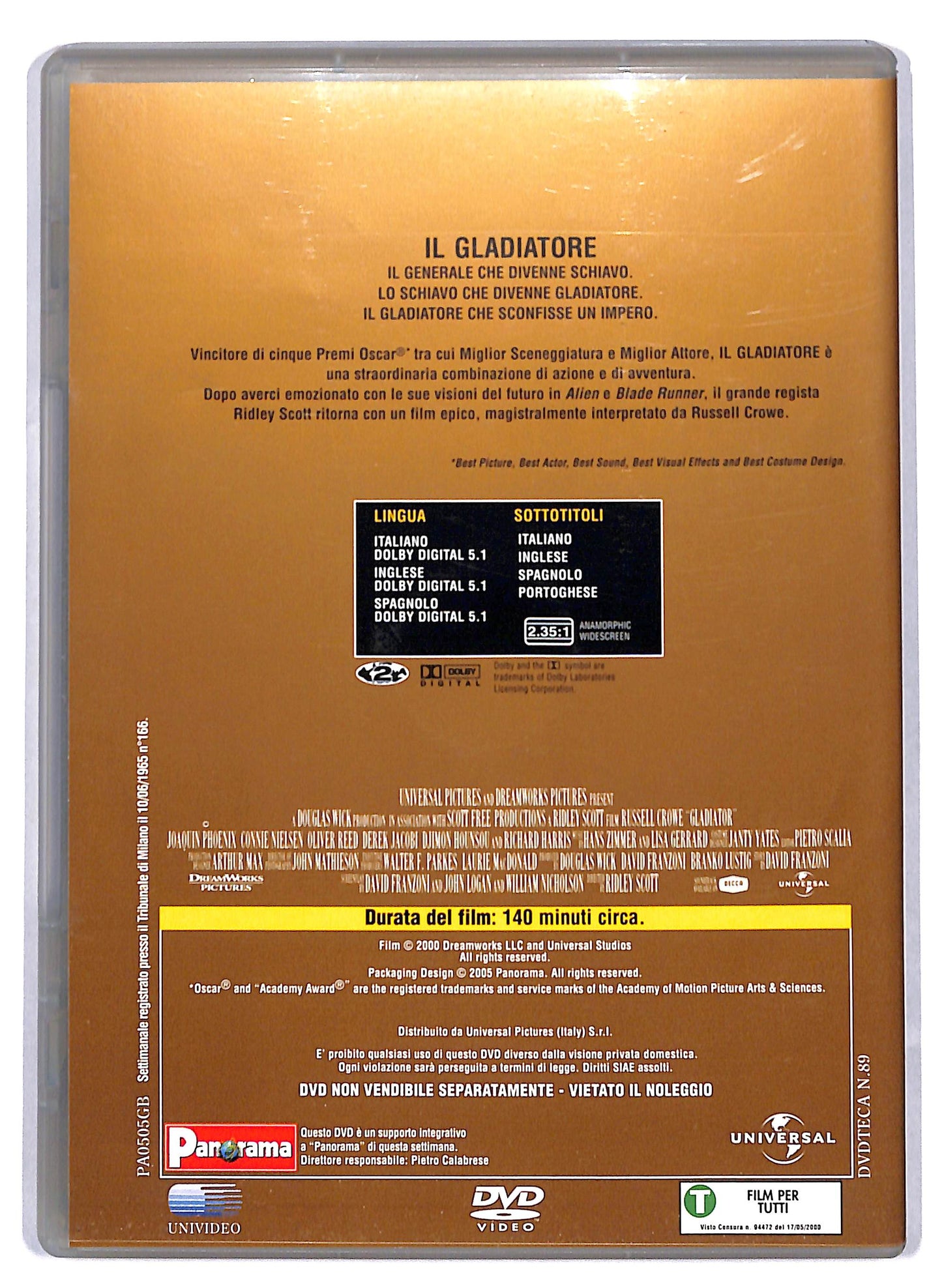 EBOND Il gladiatore EDITORIALE DVD D810002