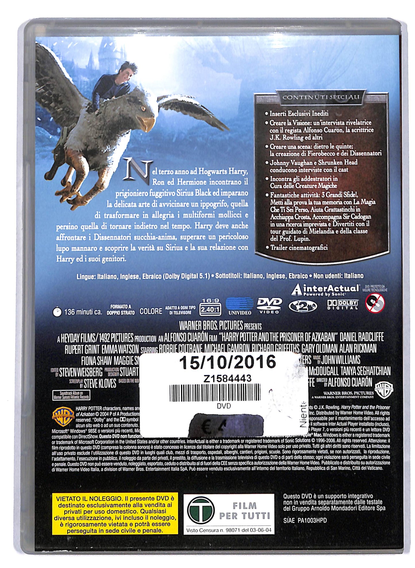 EBOND Harry Potter - il prigioniero di Azkaban EDITORIALE DVD D810110