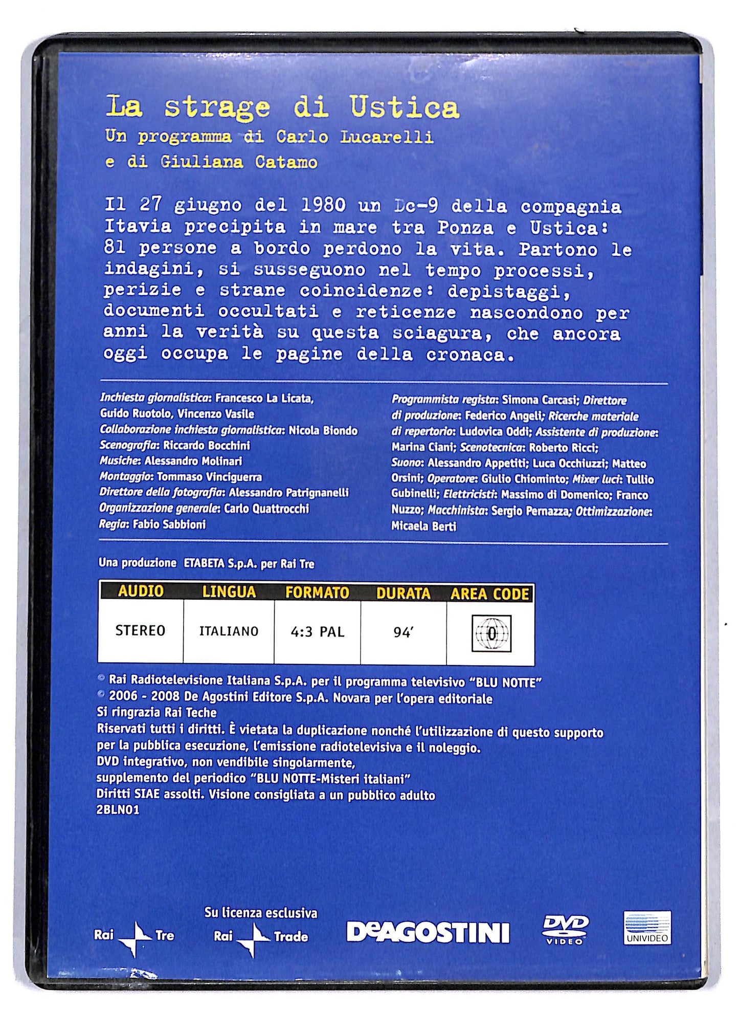 EBOND Blu Notte Vol.4 - La strage di Ustica EDITORIALE DVD D810302