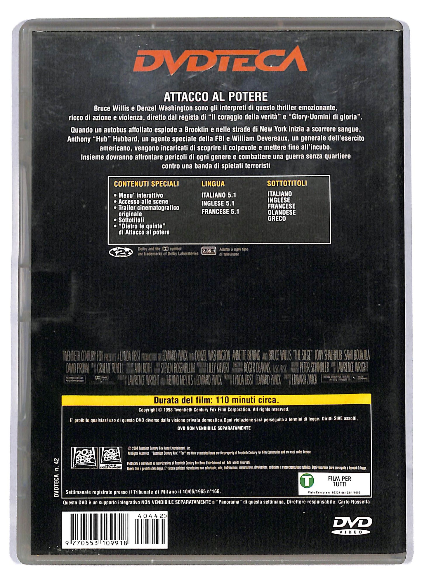 EBOND Attacco al potere EDITORIALE DVD D811453