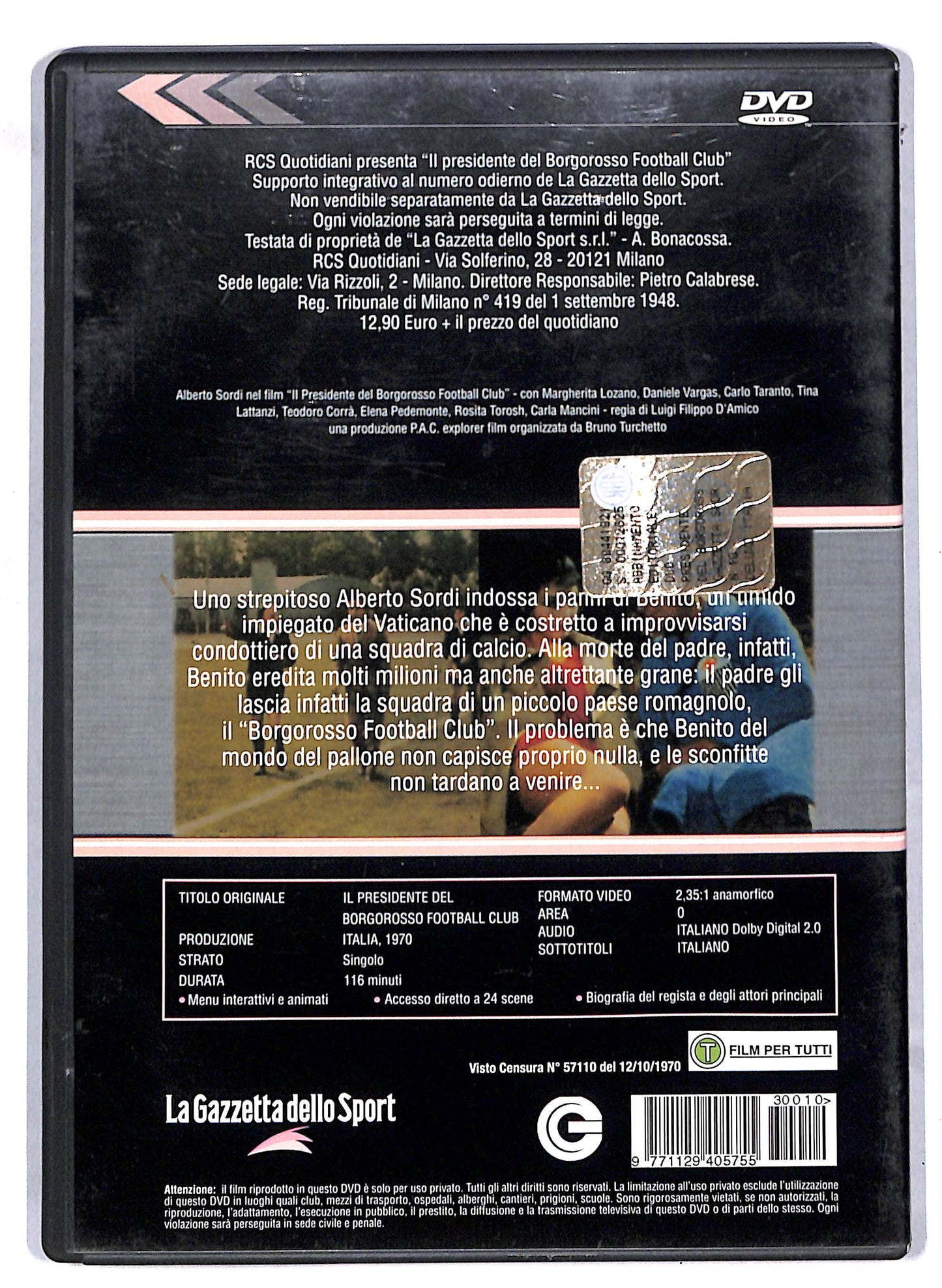 EBOND Il presidente del Borgorosso Football Club EDITORIALE DVD D812558