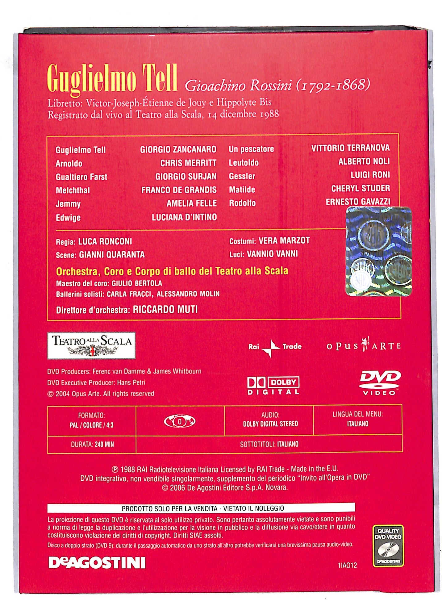 EBOND Invito all'Opera in DVD - Guglielmo Tell Volume 12 EDITORIALE DVD D812603