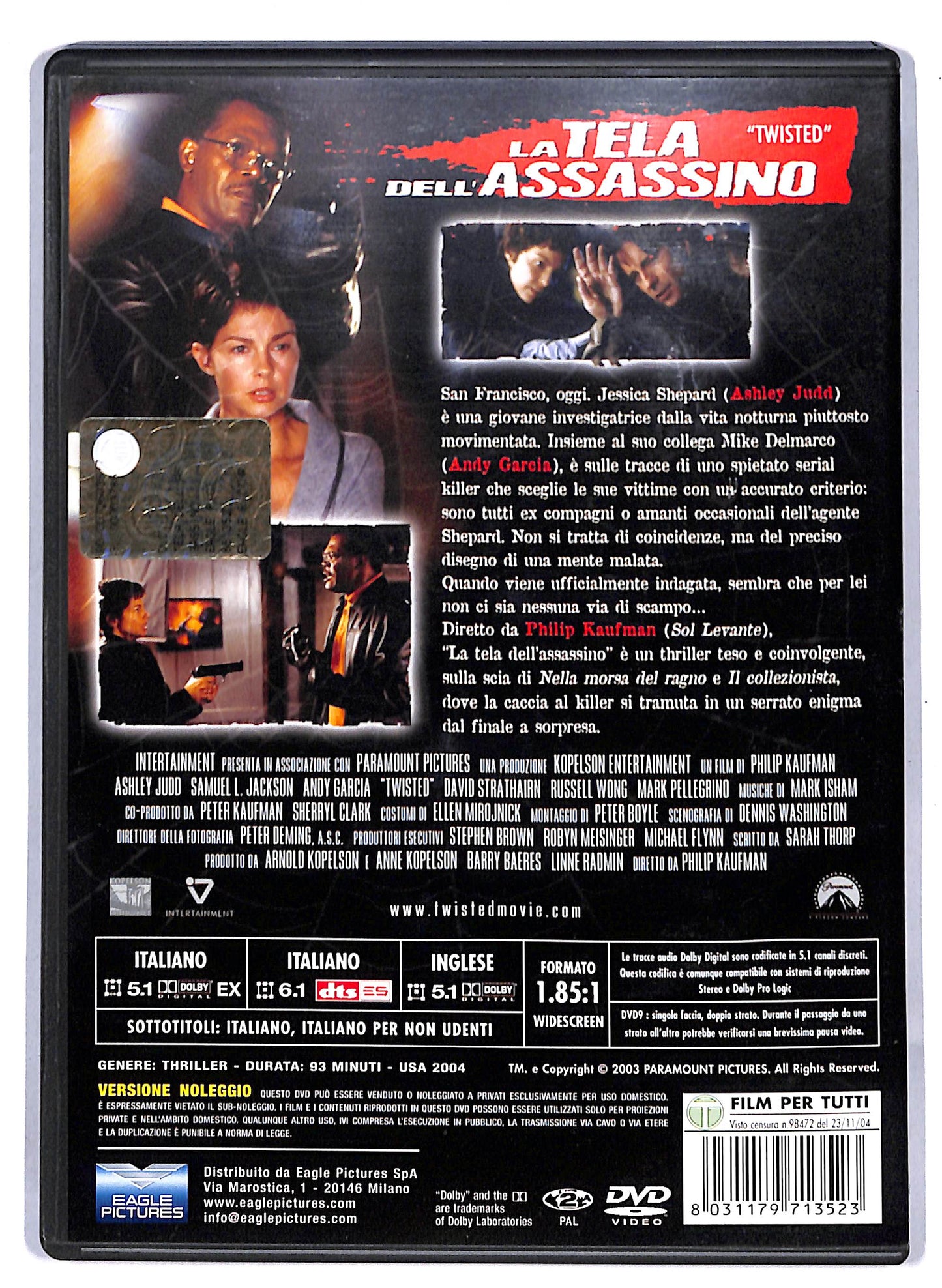 EBOND La Tela Dell'assassino NOLEGGIO DVD D813059